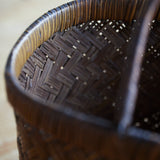 Old bamboo basket that grew well in amber color Open-air basket Taisho Taisho period/1912-1926CE