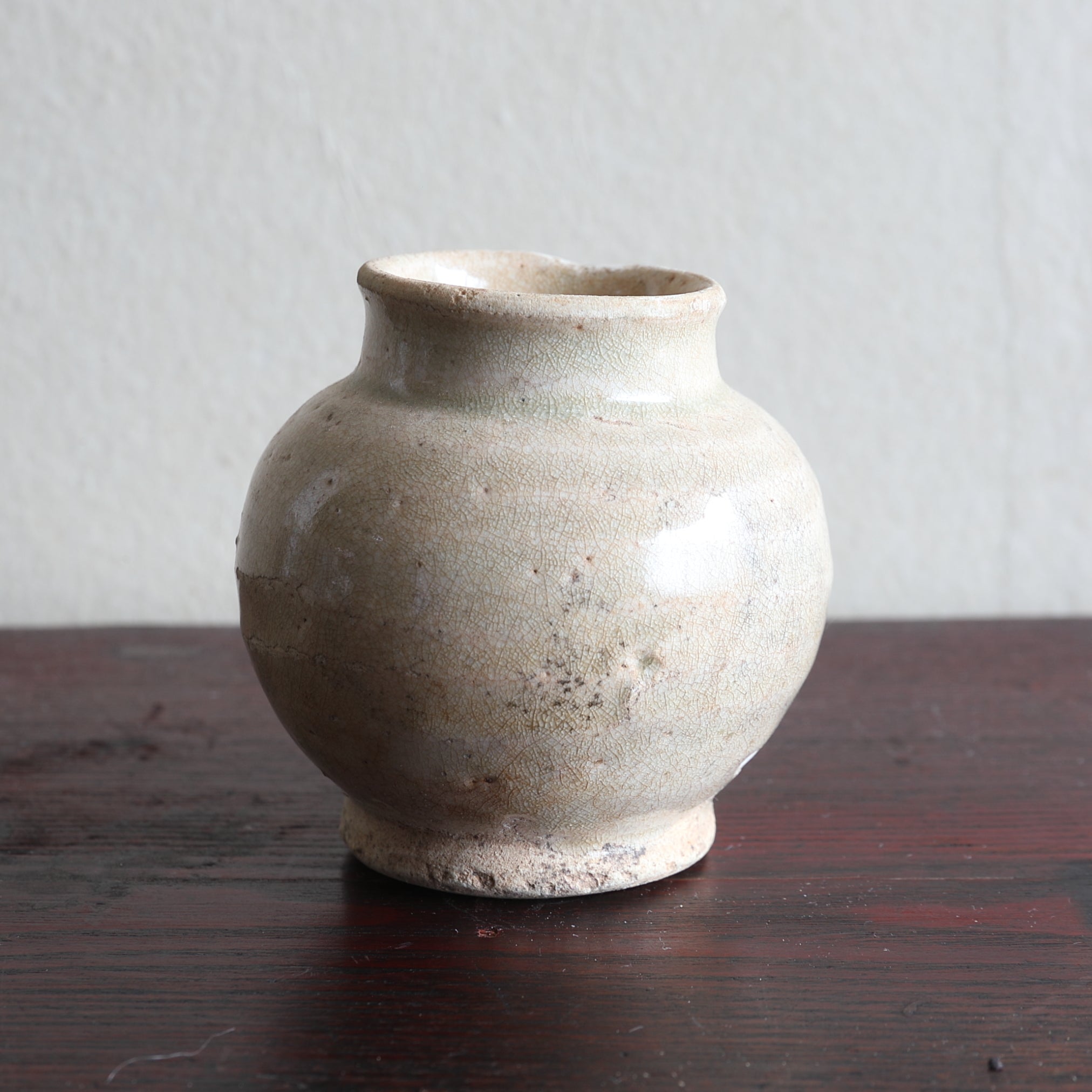 SMALL JAR, Ko-Seto, ash-glazed, Muromachi Period（1336–1573CE）