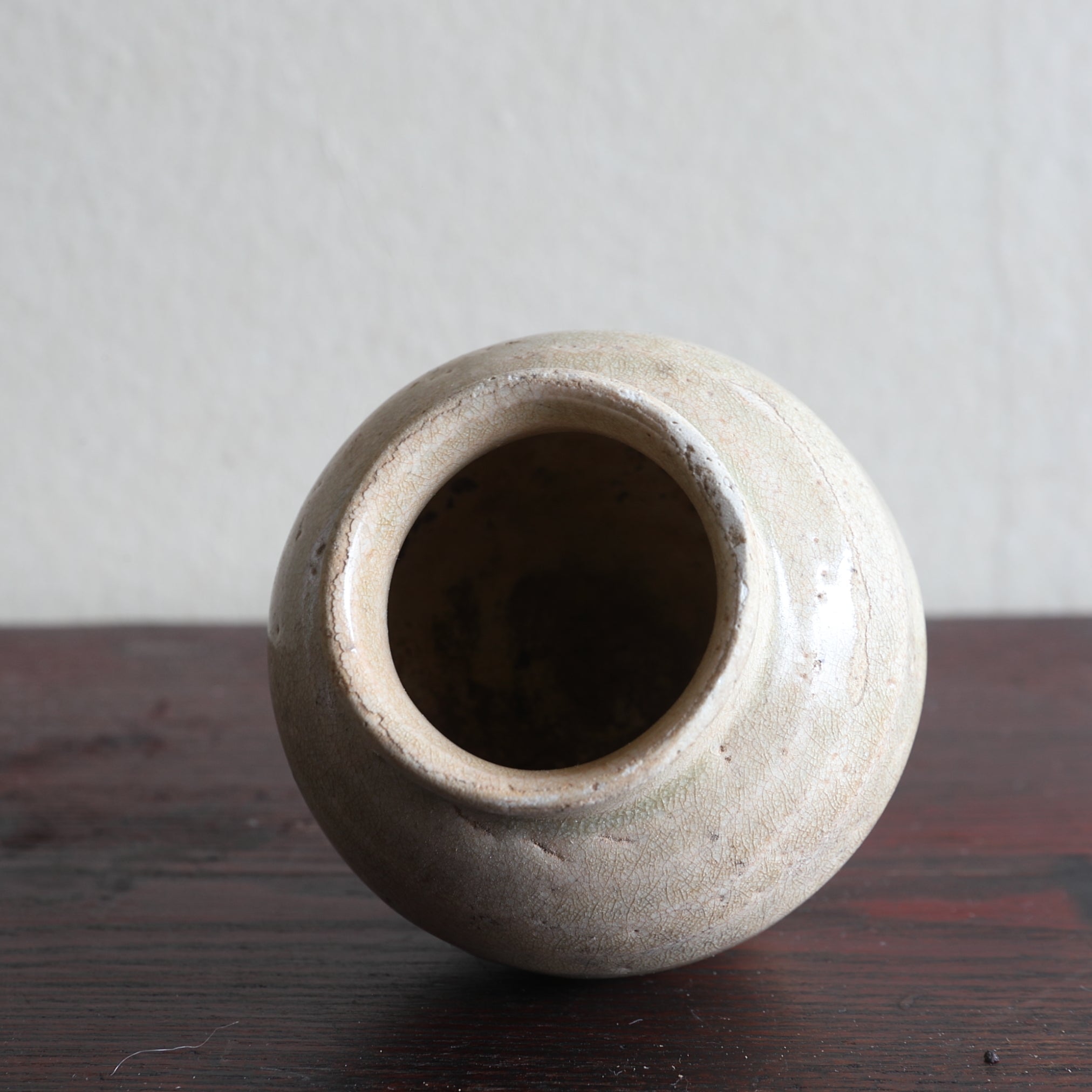 SMALL JAR, Ko-Seto, ash-glazed, Muromachi Period（1336–1573CE）