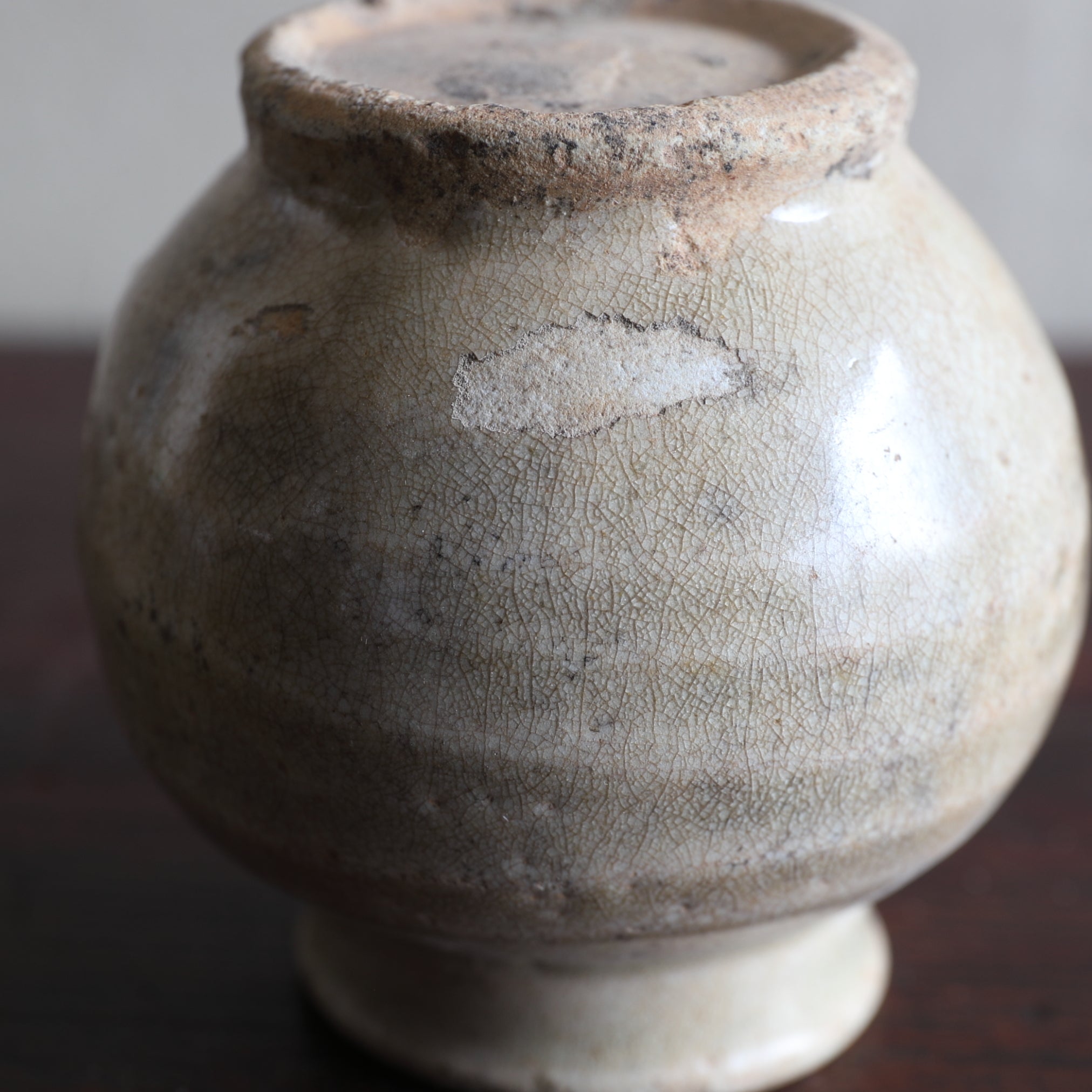 SMALL JAR, Ko-Seto, ash-glazed, Muromachi Period（1336–1573CE）