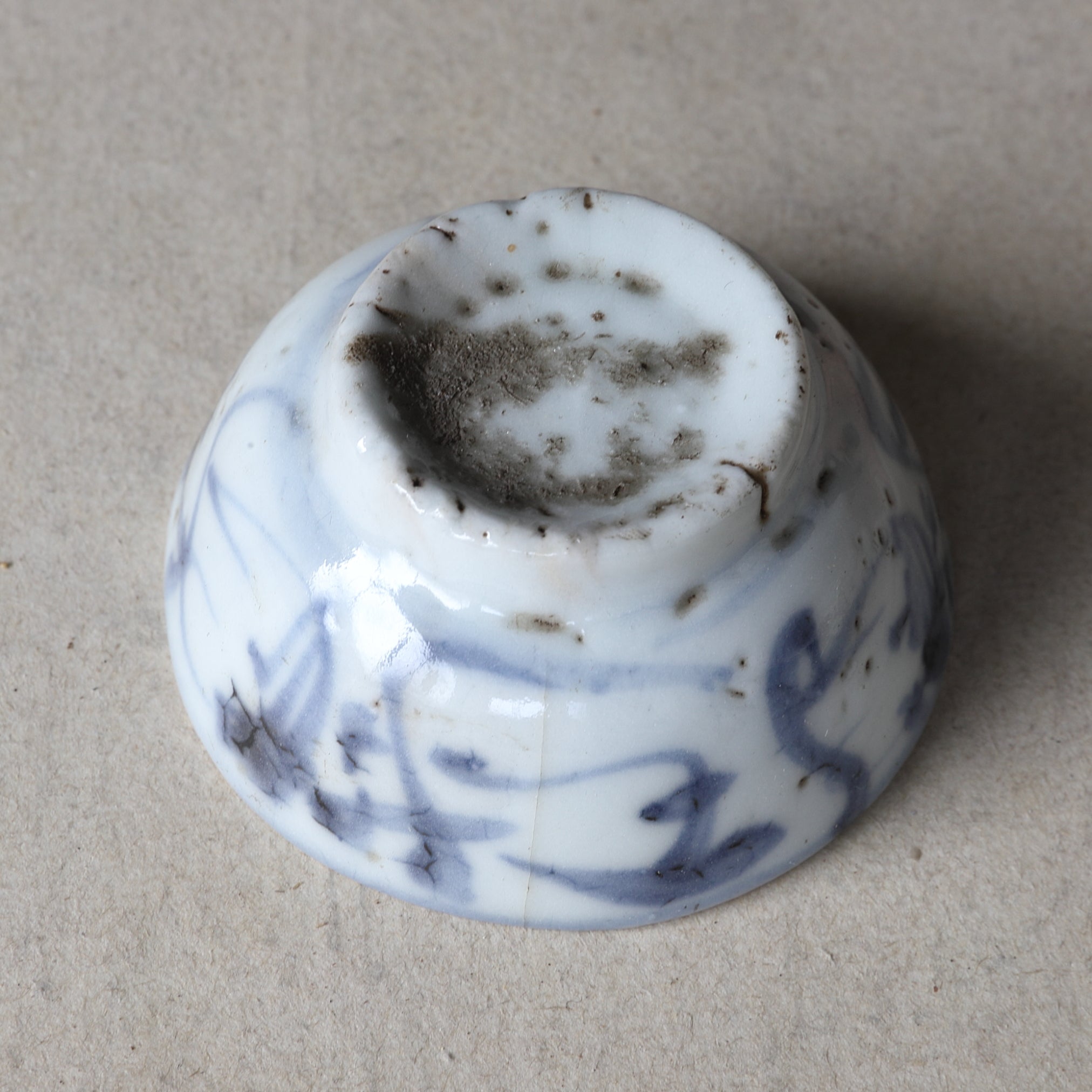 送料無料 幕末～明治時代 道楽製 染付煎茶碗5客 完品 茶道具