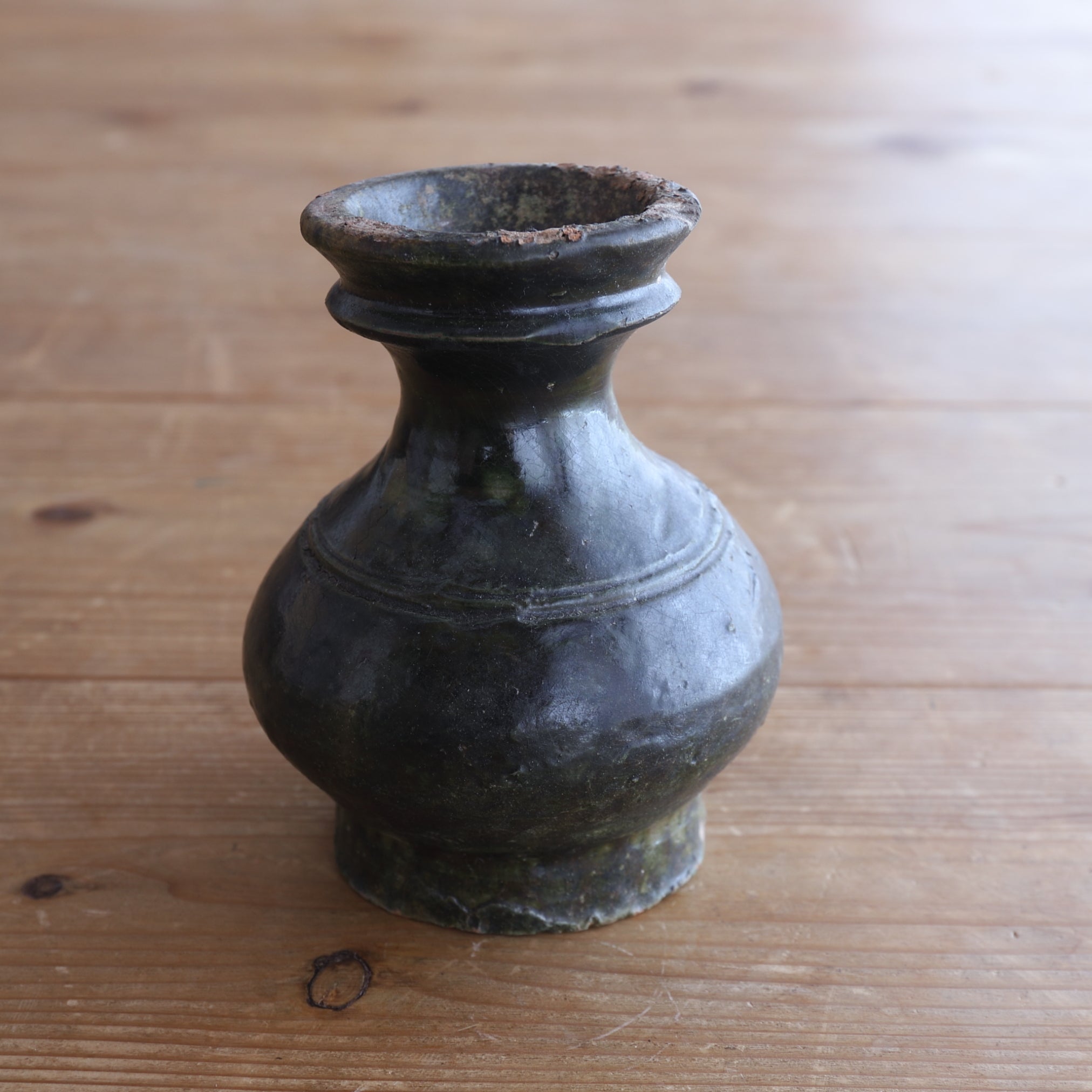 漢代 緑釉壺（206 BCE–220 CE） | 入蘆花（ロカニイル）