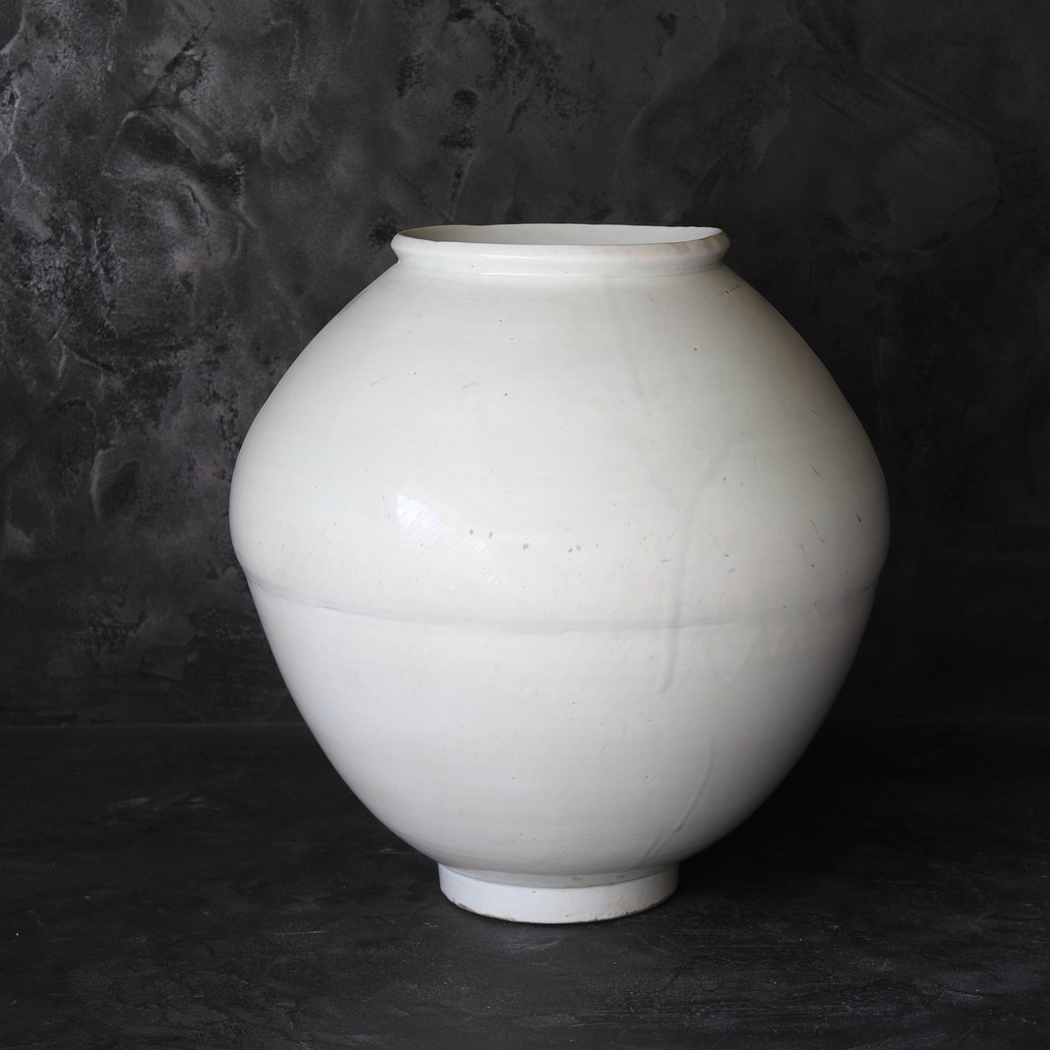 Korean Antique White Porcelain Full Moon Jar - lot3 / Joseon Dynasty