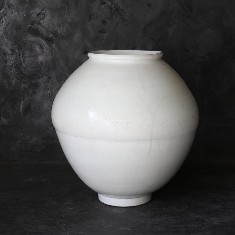 Korean Antique White Porcelain Full Moon Jar - lot3 / Joseon Dynasty