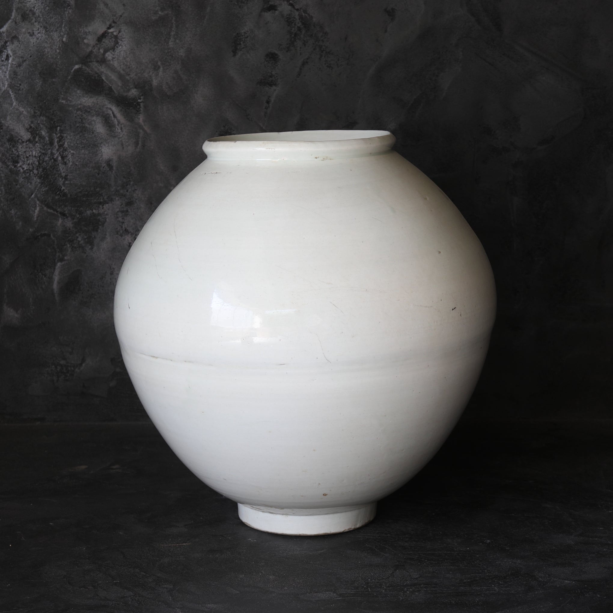 Korean Antique White Porcelain Full Moon Jar - lot3 / Joseon Dynasty