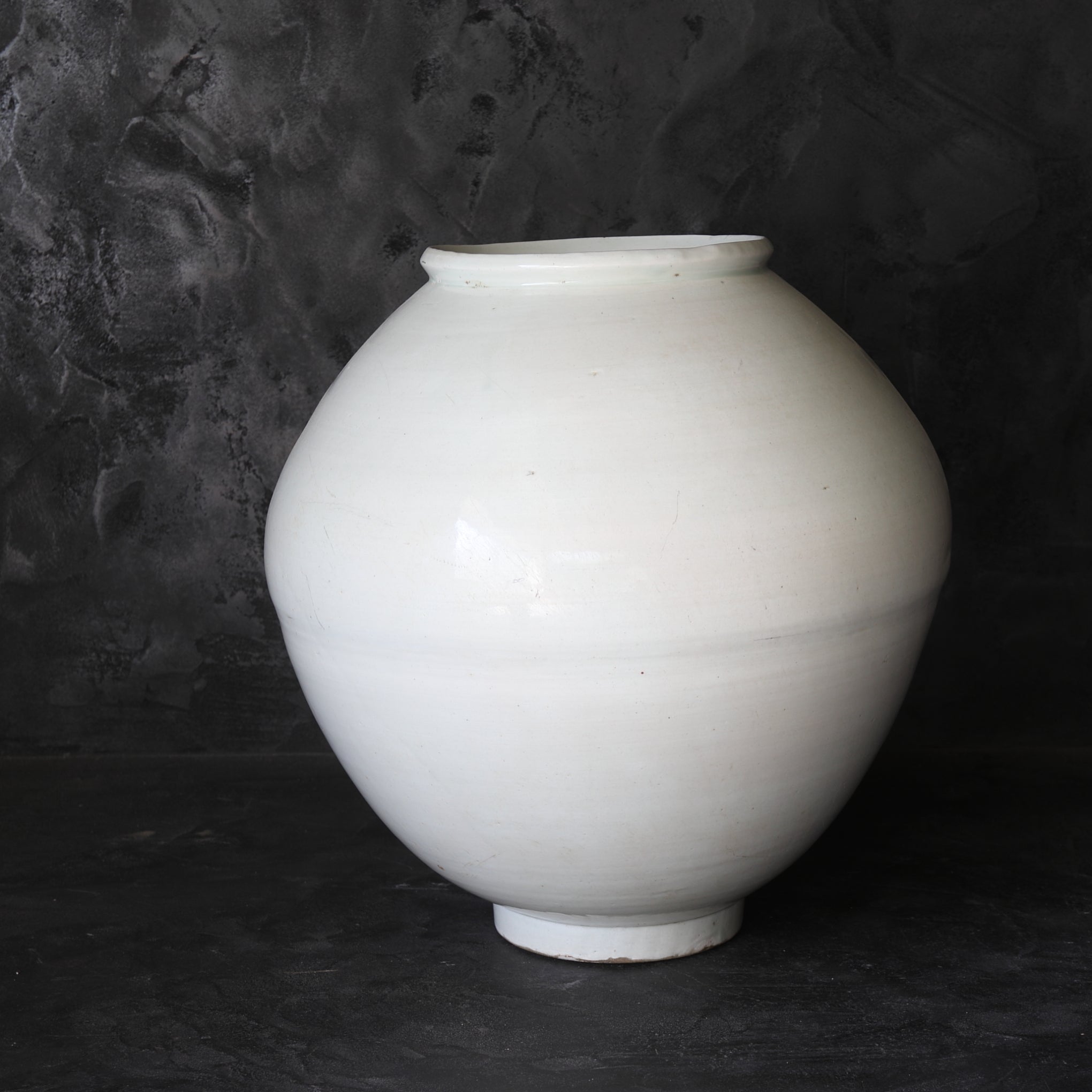 Korean Antique White Porcelain Full Moon Jar - lot3 / Joseon Dynasty