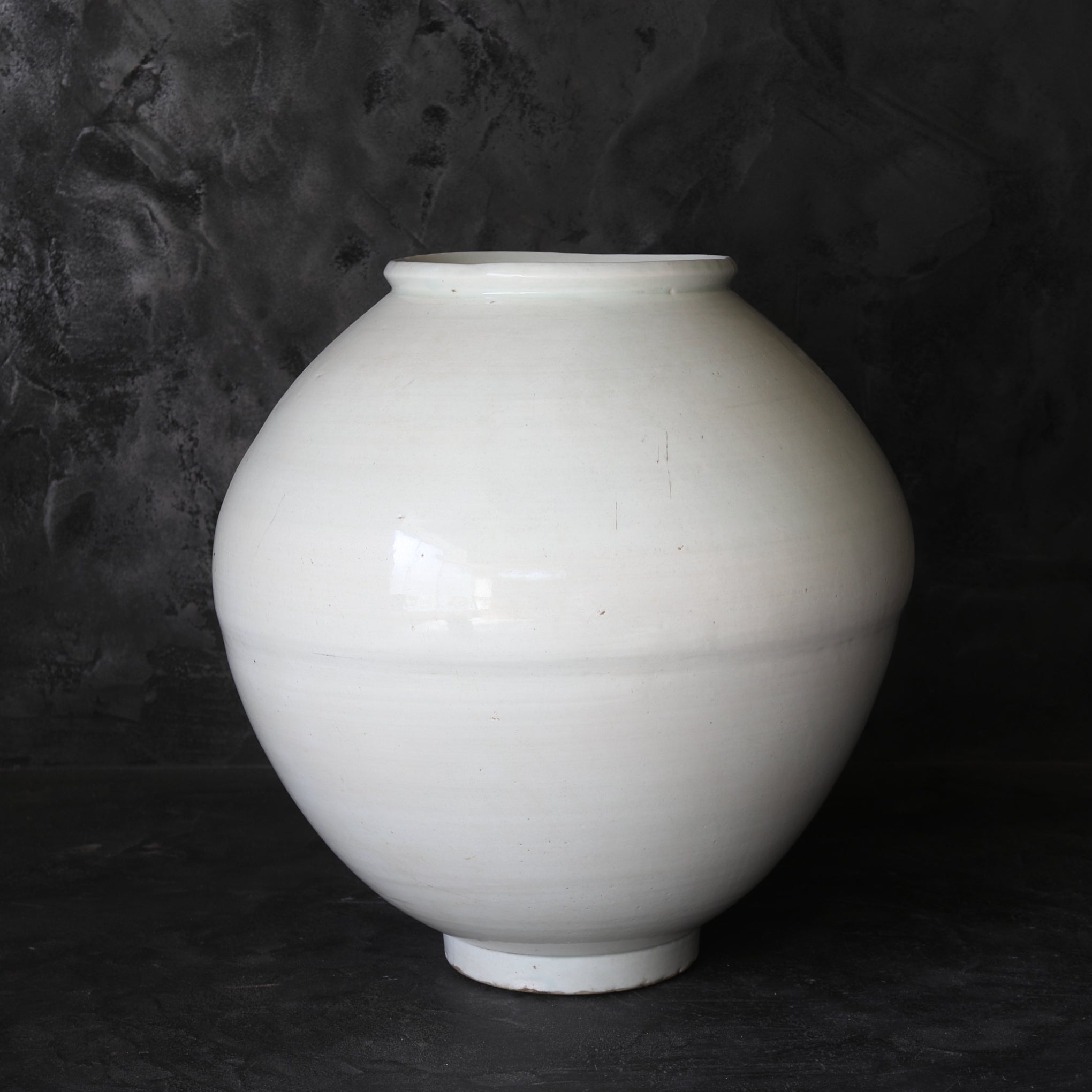 Korean Antique White Porcelain Full Moon Jar - lot3 / Joseon Dynasty