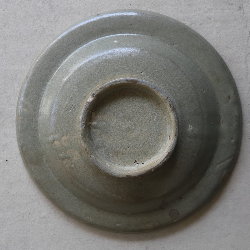 Longquan Celadon Plate / Chinese Antique / Song to Yuan Dynasty / 13th Century