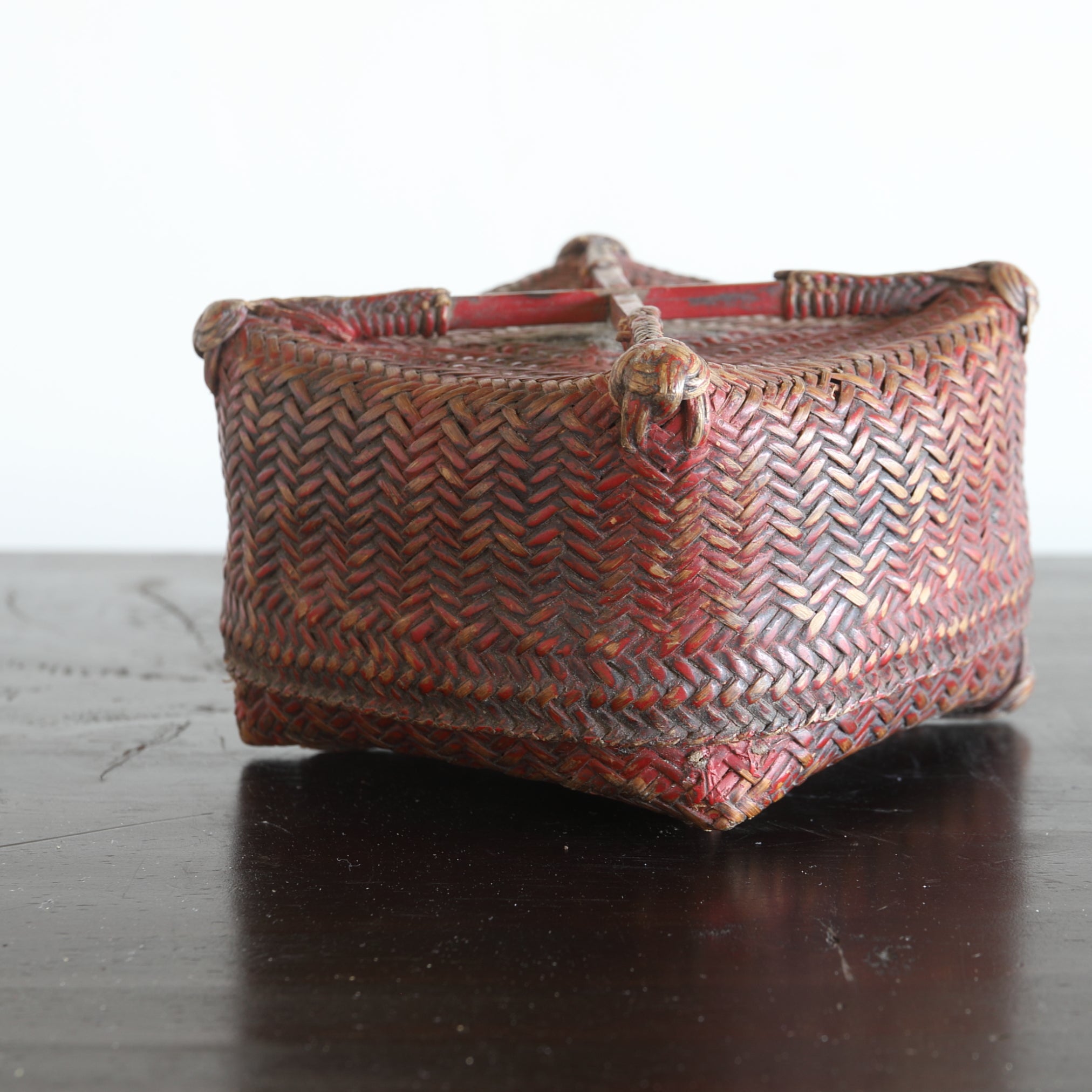 Ancient Bamboo-Woven Tea Box of Yao Ethnic Group, Teapot Box