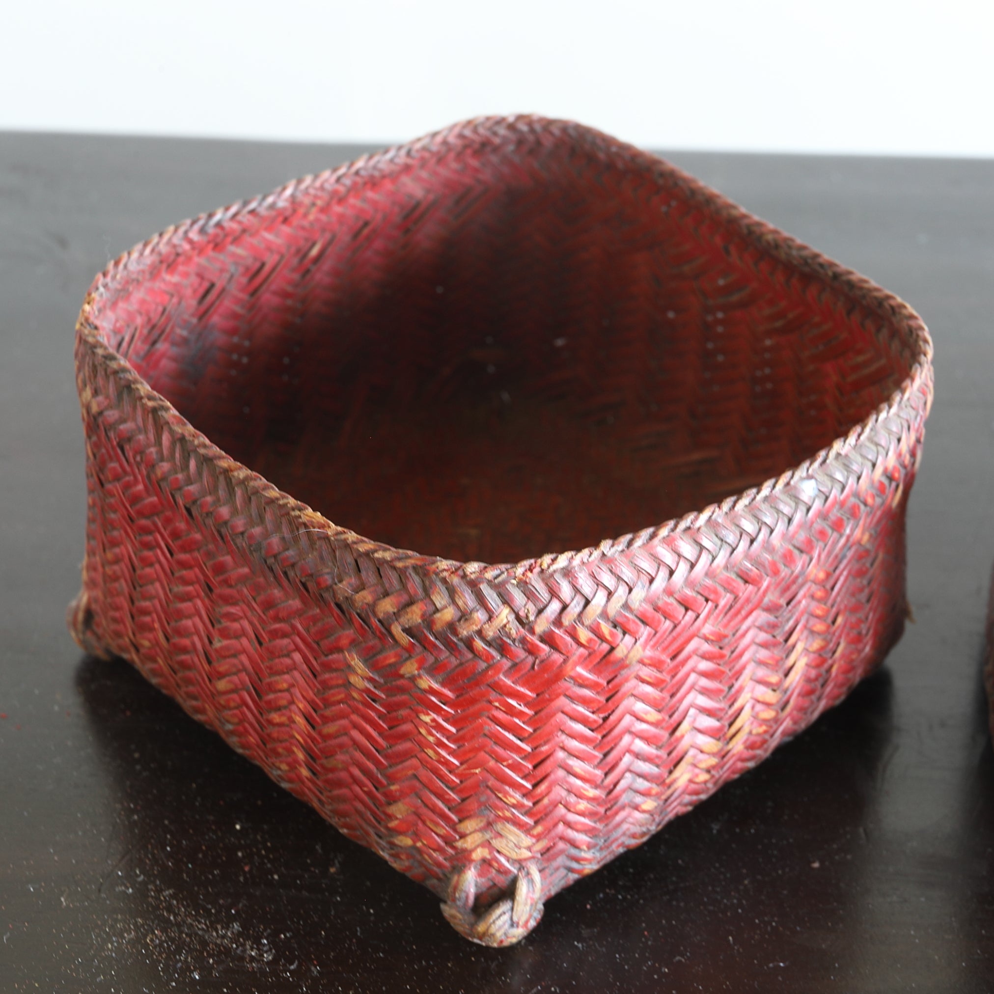 Ancient Bamboo-Woven Tea Box of Yao Ethnic Group, Teapot Box