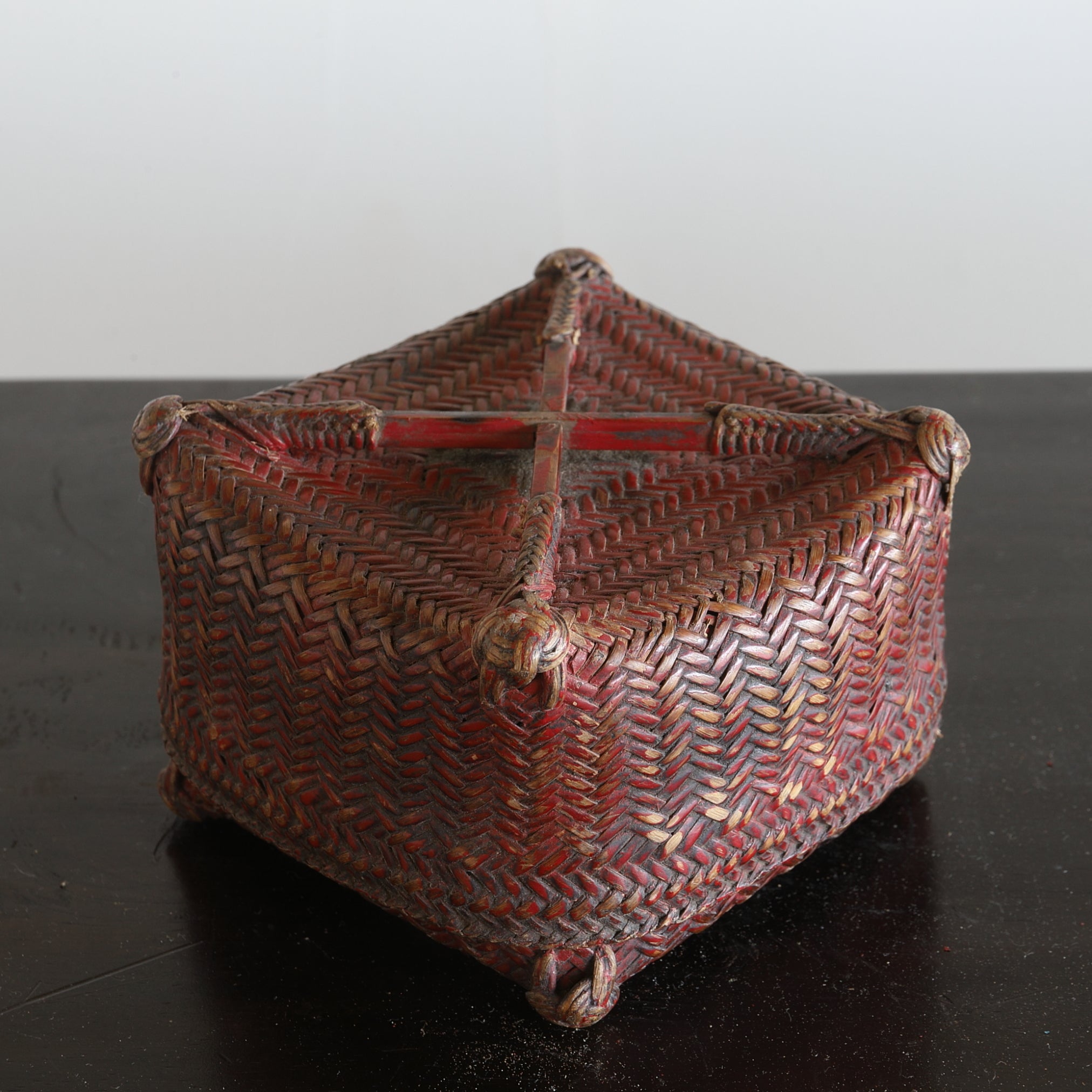 Ancient Bamboo-Woven Tea Box of Yao Ethnic Group, Teapot Box