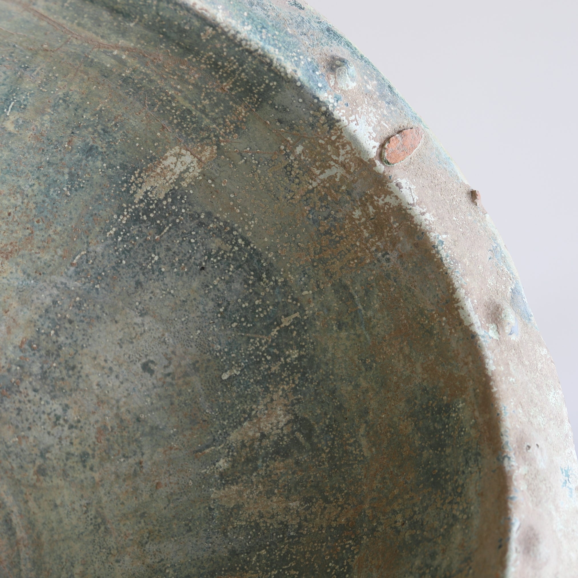 Silvered Green Glazed Bonsai Pot Han Dynasty/206BCE-220CE