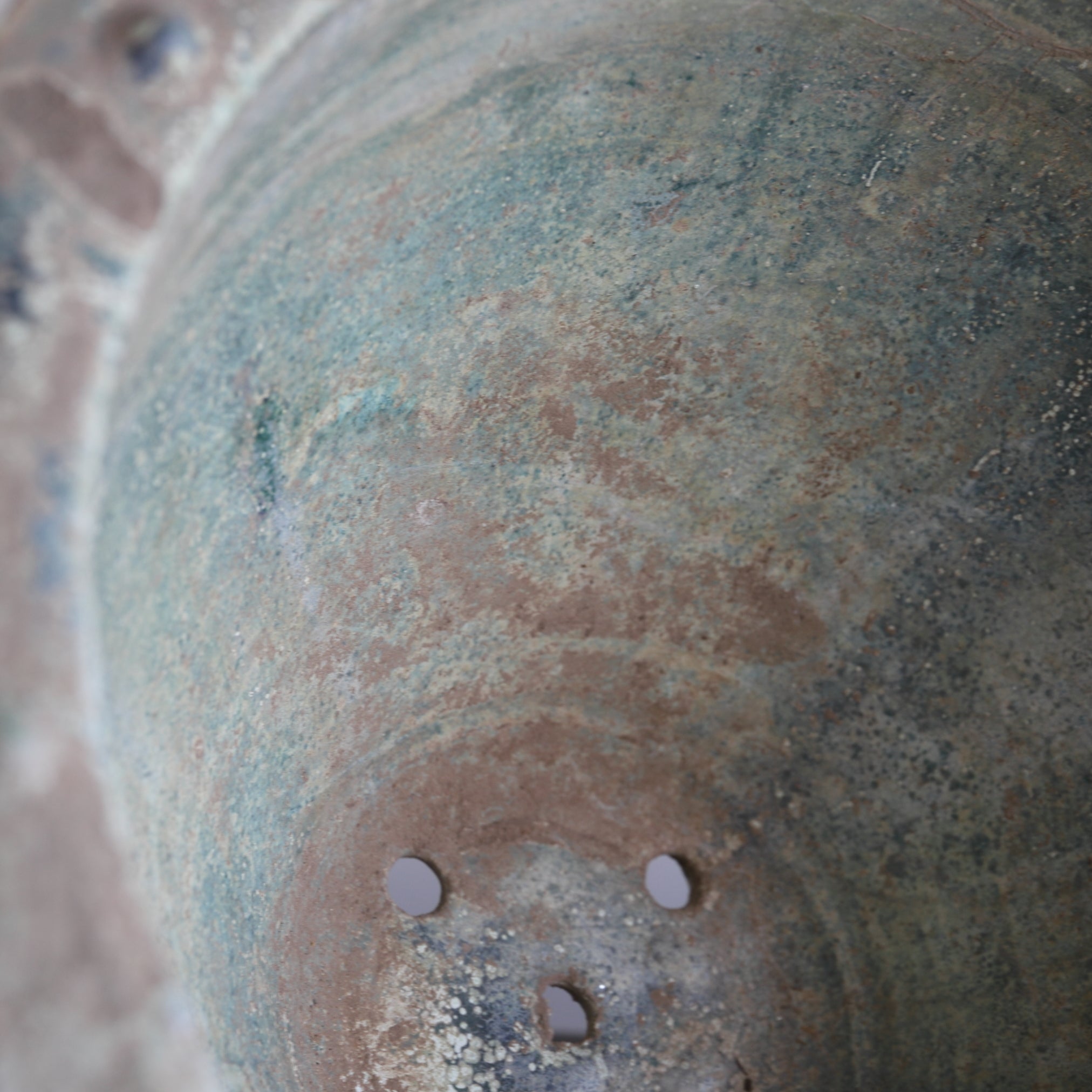 Silvered Green Glazed Bonsai Pot Han Dynasty/206BCE-220CE