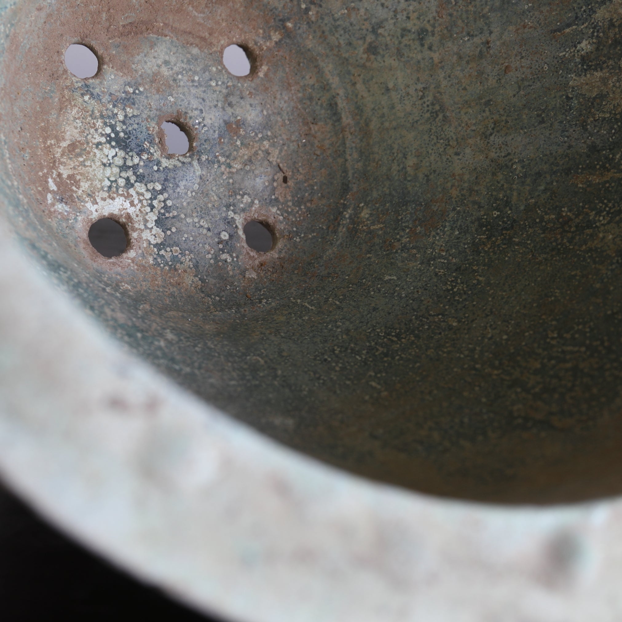 Silvered Green Glazed Bonsai Pot Han Dynasty/206BCE-220CE