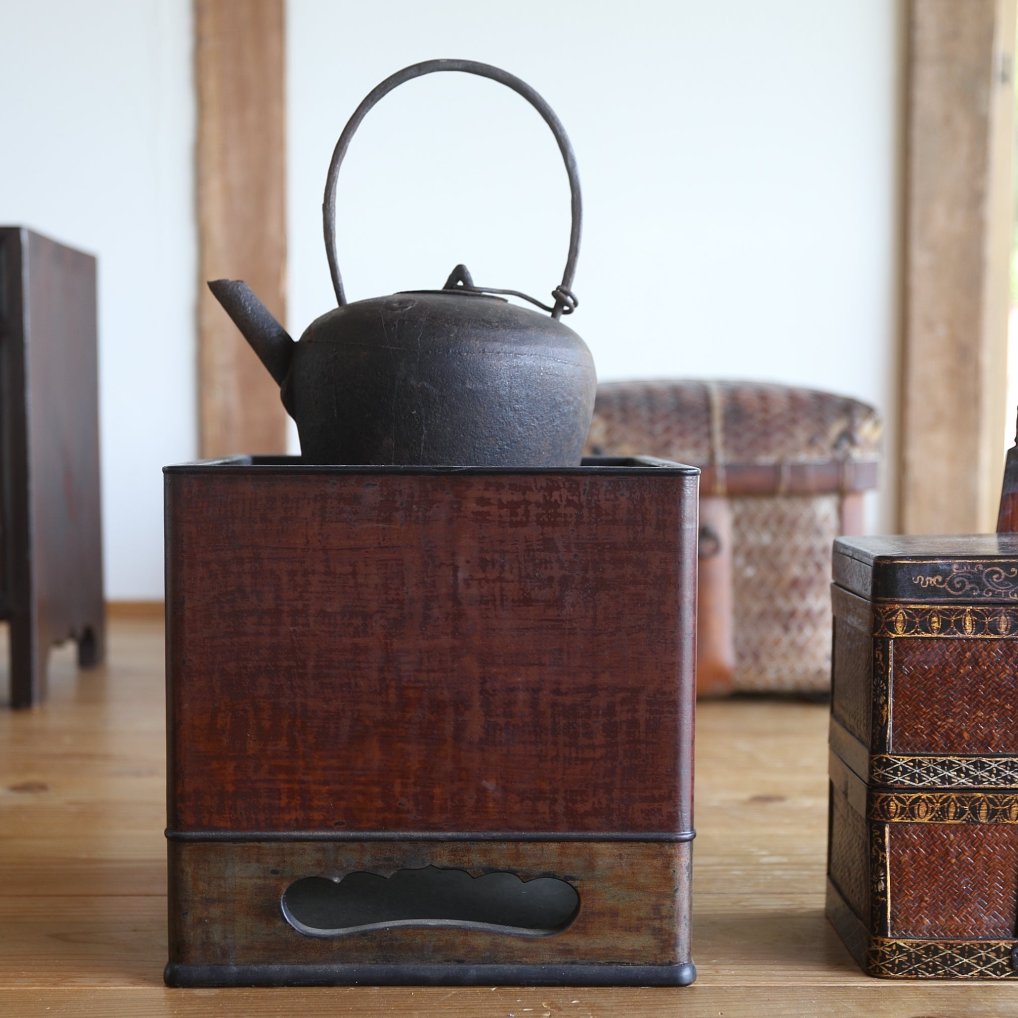 Openwork square brazier with elevated base Meiji period/1868-1912CE