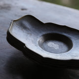 Antique Tin and Copper-edged Wheel Flower-shaped Tea coasters, Wu Ke, Qing Dynasty (1616-1911 CE)