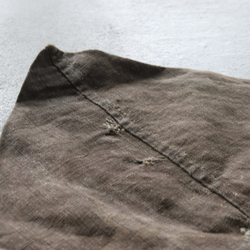 Persimmon Tannin-dyed Antique Boro Bag, Meiji Period (1868-1912 CE)