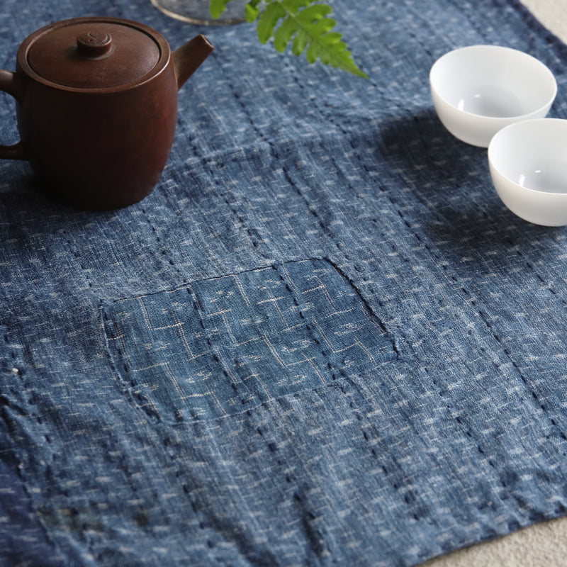 Travel Tea Cloth, Antique Kasuri 1, Meiji Period (1868-1912 CE)