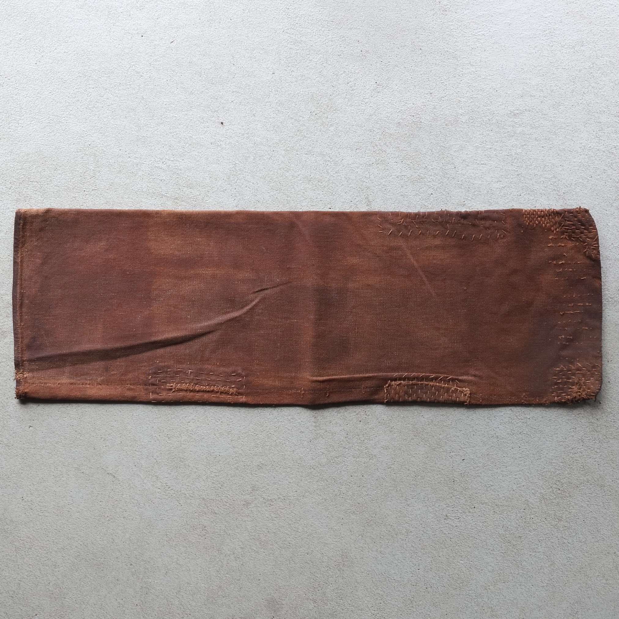 Travel Tea Cloth, Antique Persimmon Tannin-dyed 1, Meiji Period (1868-1912 CE)