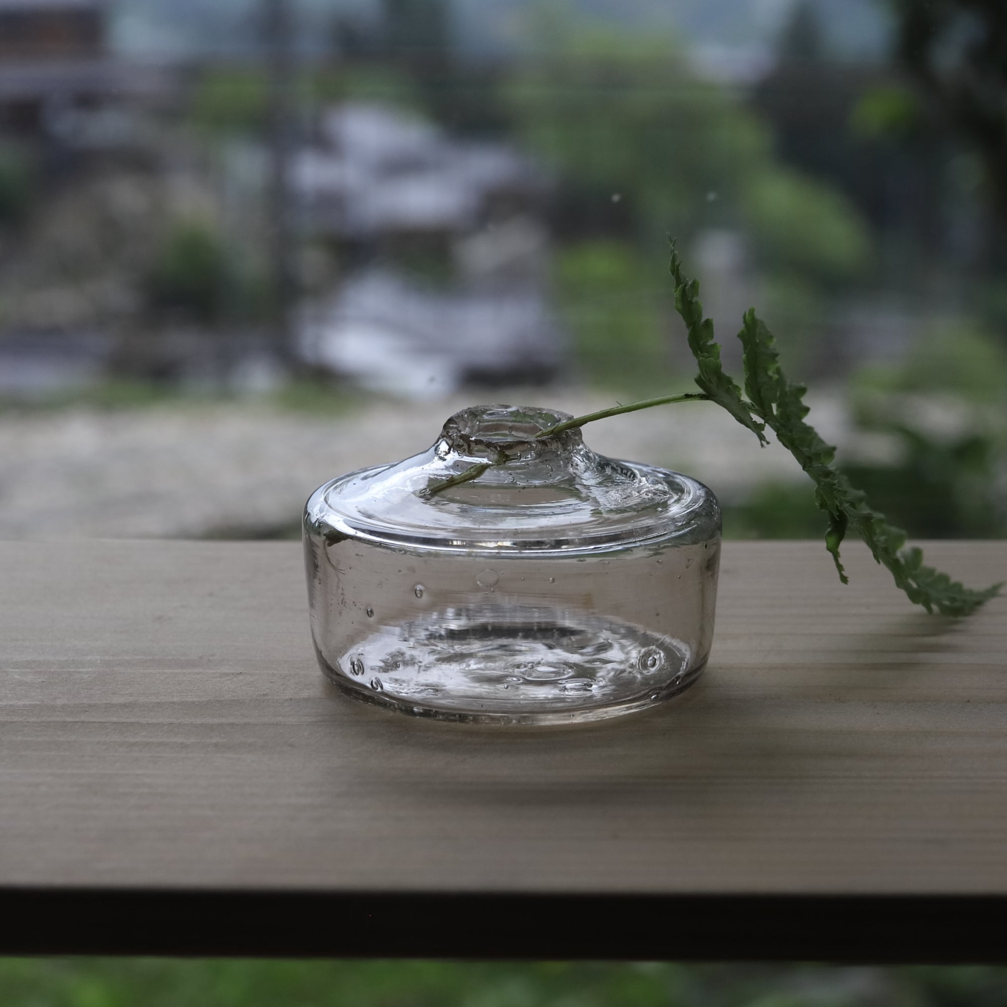 Antique Small Glass Bottle with Air Bubbles (Transparent), Taisho Period (1912-1926 CE)