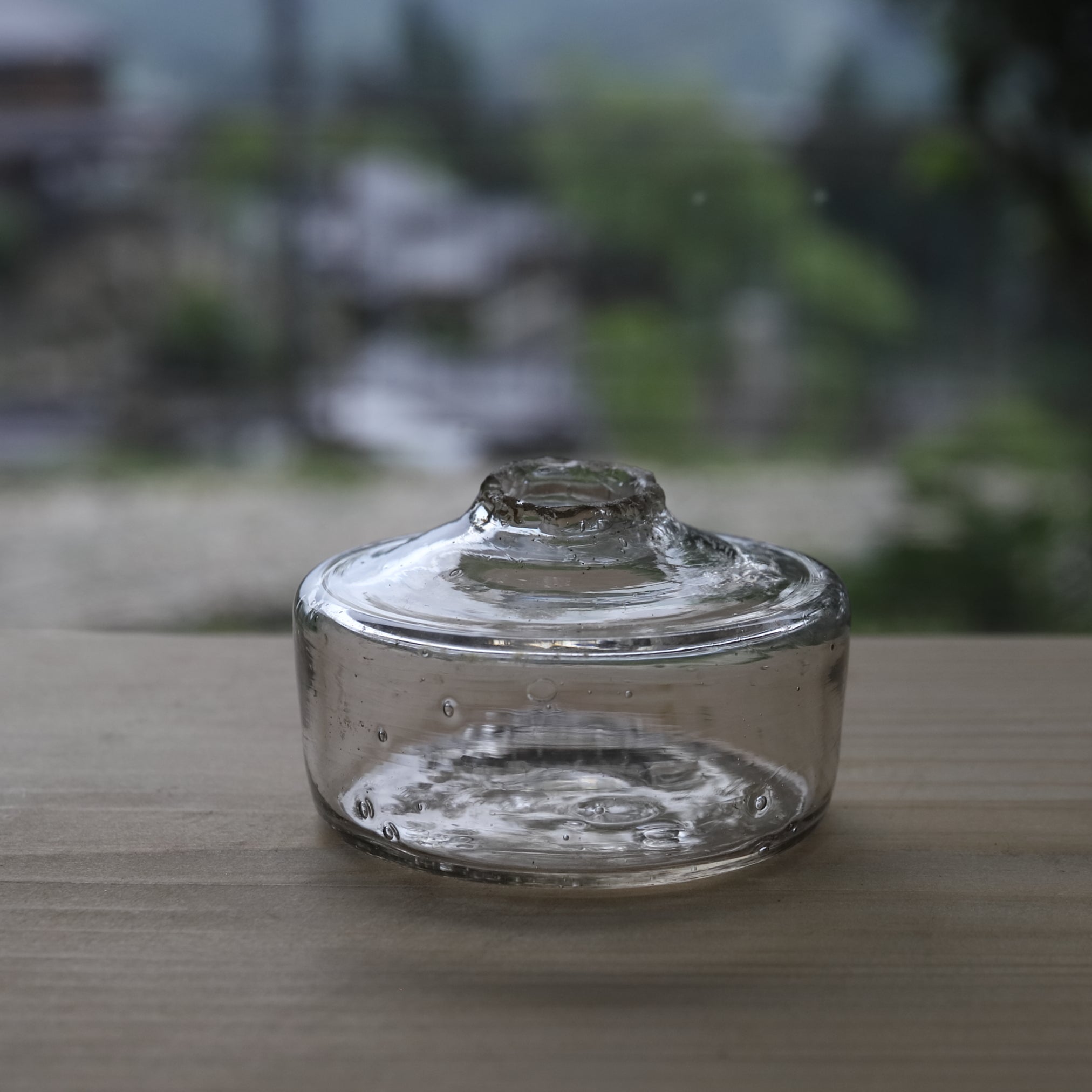 Antique Small Glass Bottle with Air Bubbles (Transparent), Taisho Period (1912-1926 CE)