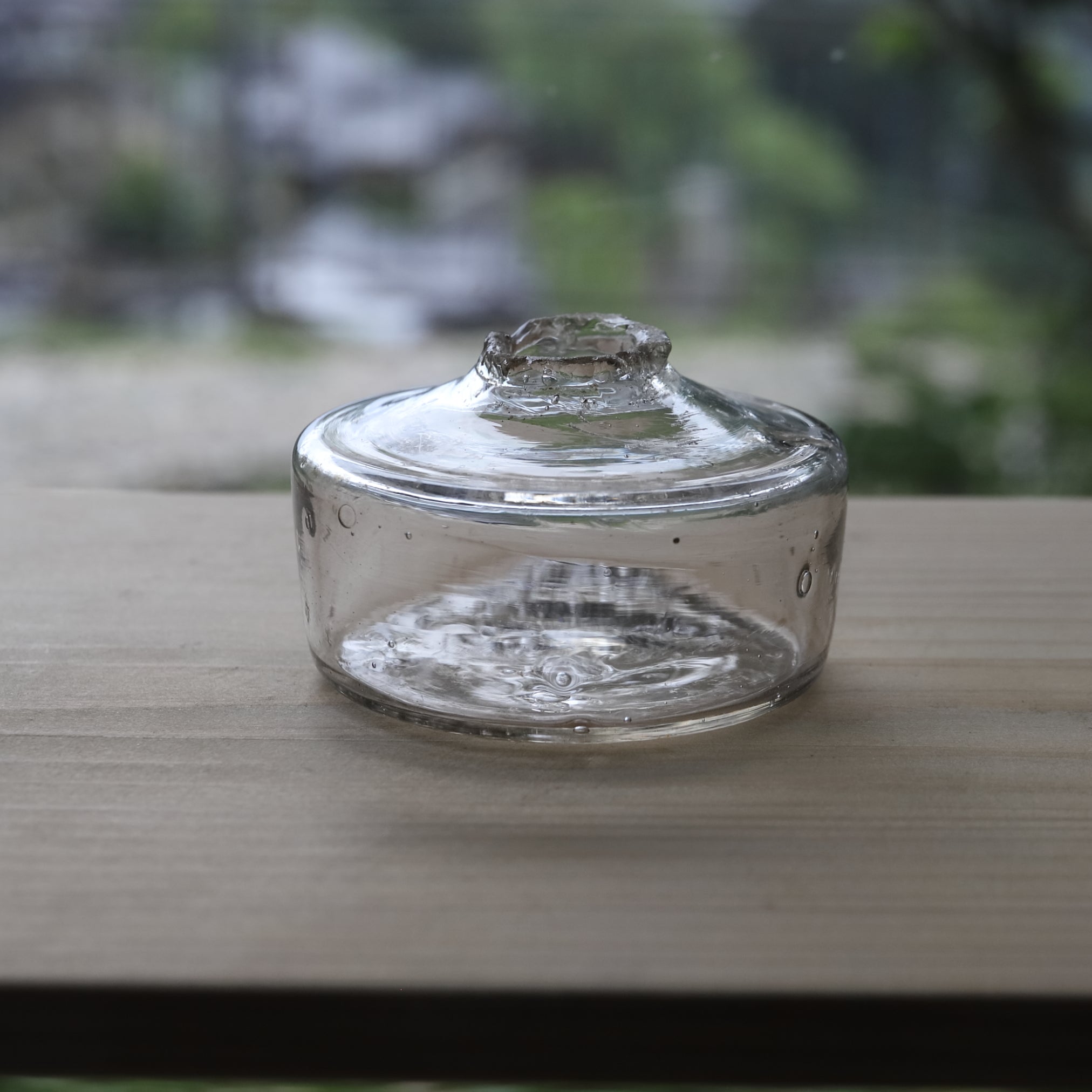 Antique Small Glass Bottle with Air Bubbles (Transparent), Taisho Period (1912-1926 CE)