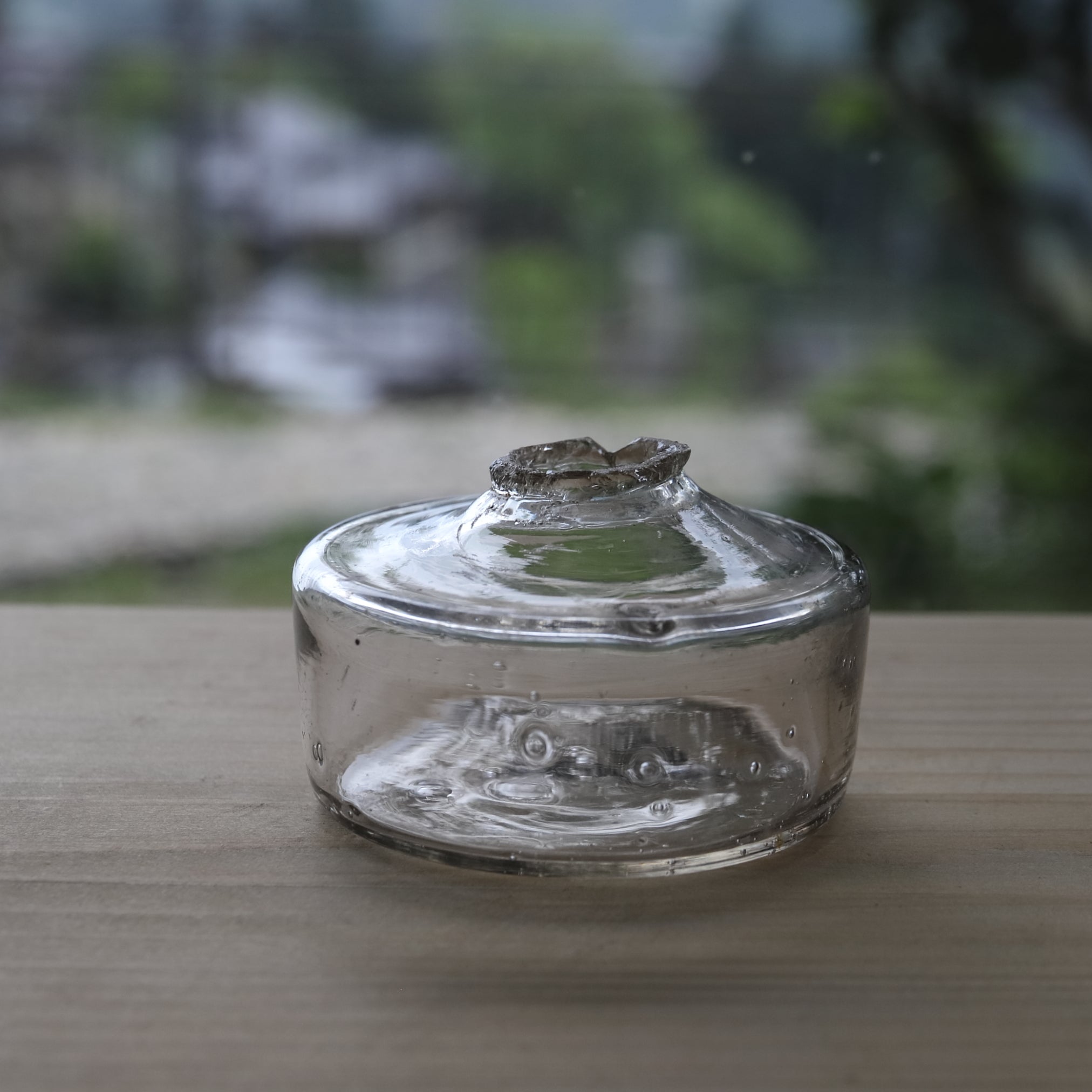 Antique Small Glass Bottle with Air Bubbles (Transparent), Taisho Period (1912-1926 CE)