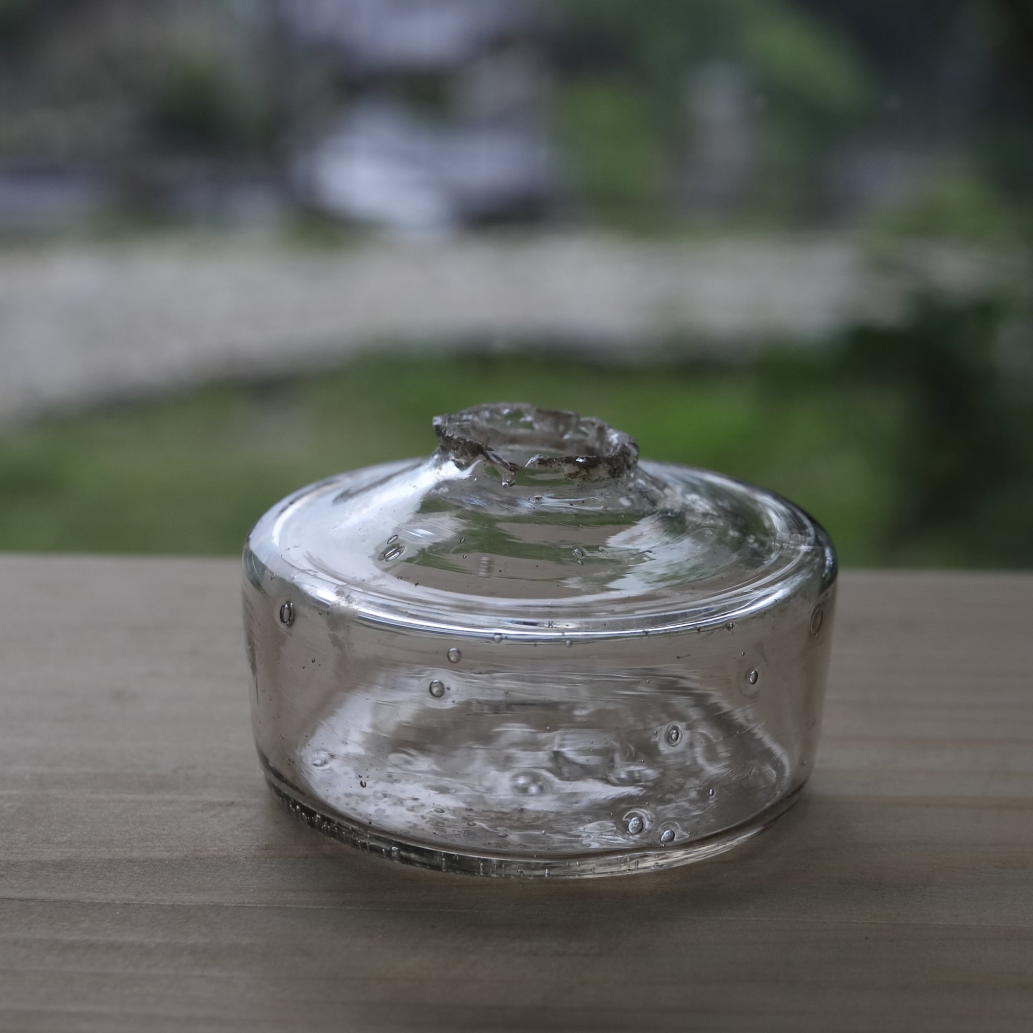 Antique Small Glass Bottle with Air Bubbles (Transparent), Taisho Period (1912-1926 CE)