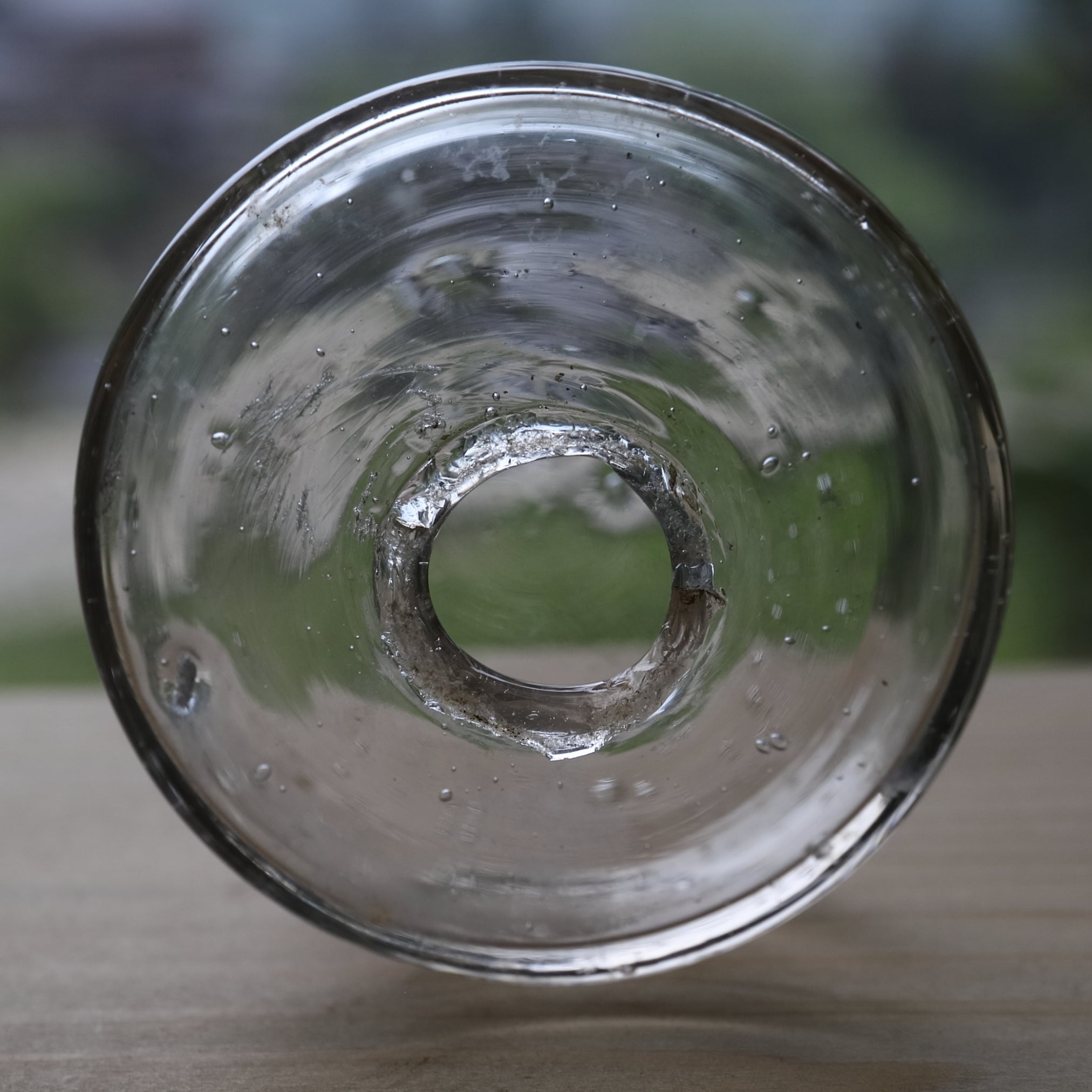 Antique Small Glass Bottle with Air Bubbles (Transparent), Taisho Period (1912-1926 CE)