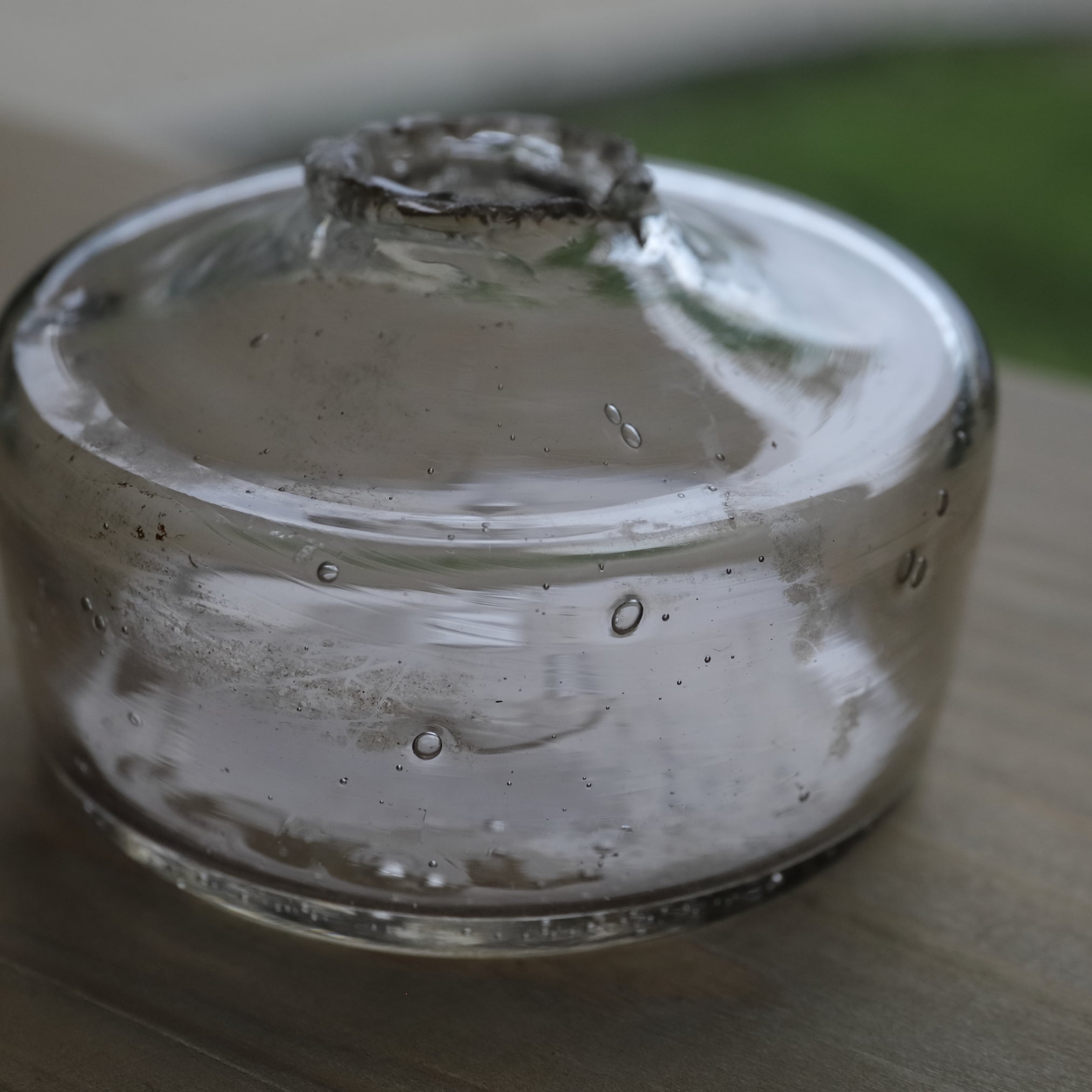 Antique Small Glass Bottle with Air Bubbles (Transparent), Taisho Period (1912-1926 CE)