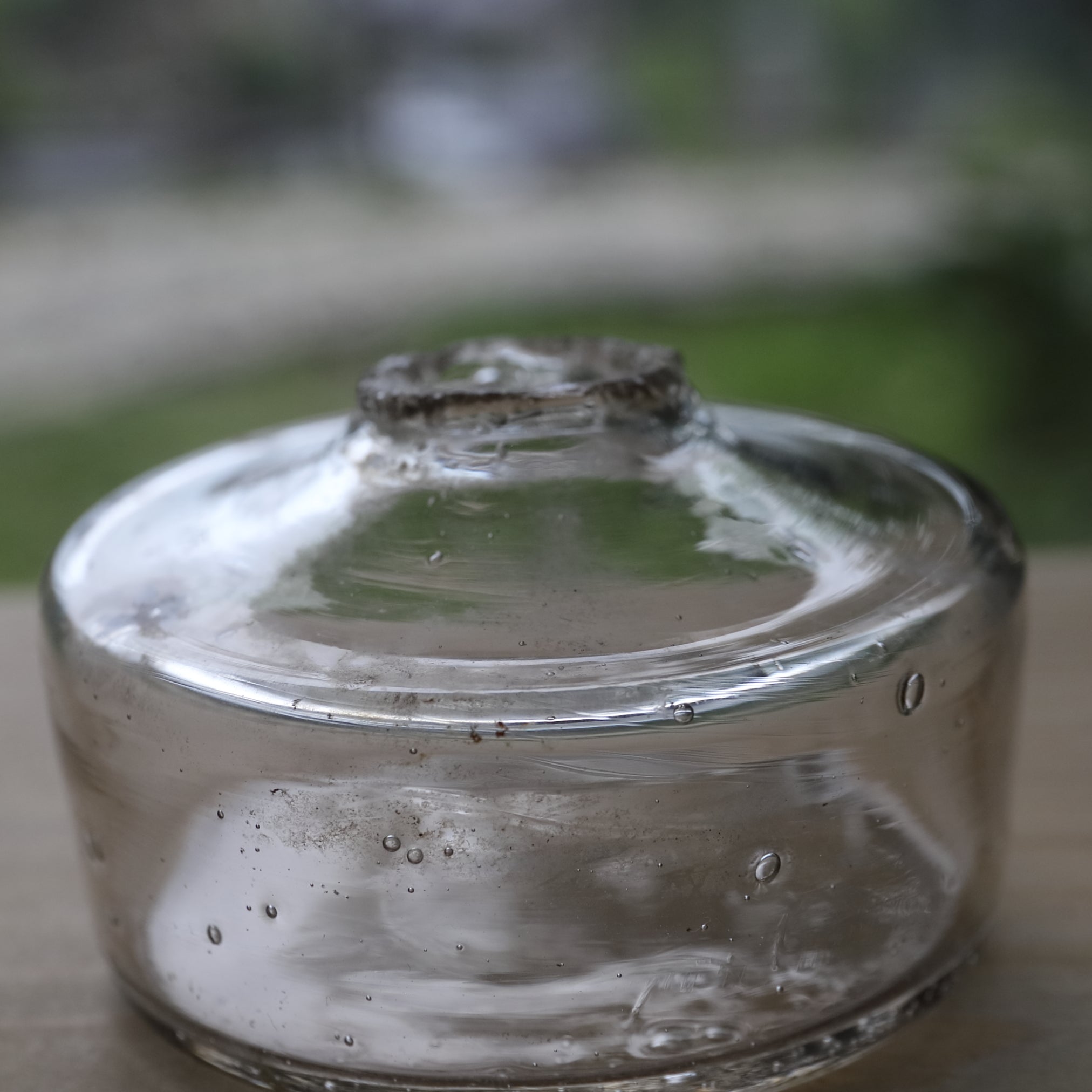 Antique Small Glass Bottle with Air Bubbles (Transparent), Taisho Period (1912-1926 CE)