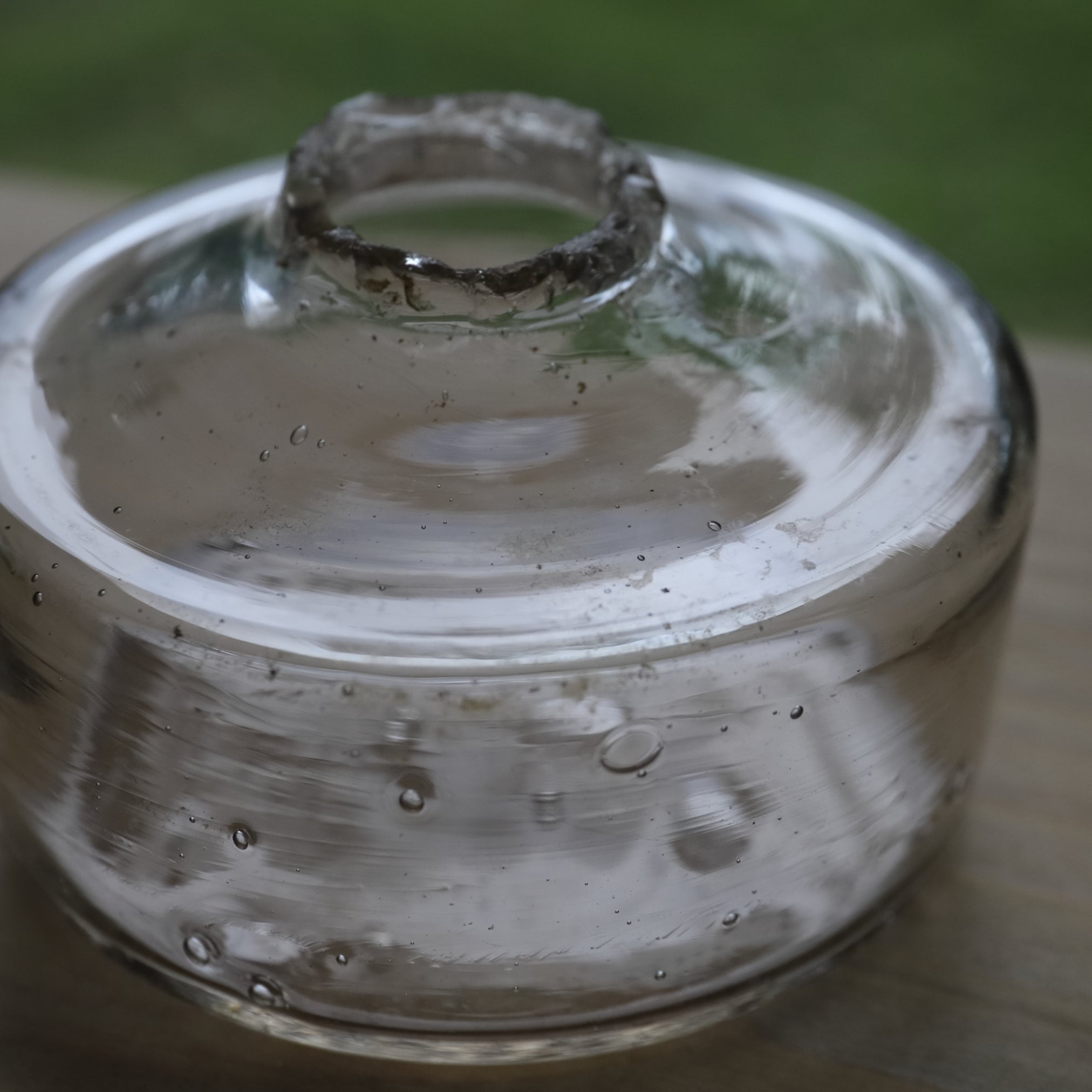 Antique Small Glass Bottle with Air Bubbles (Transparent), Taisho Period (1912-1926 CE)