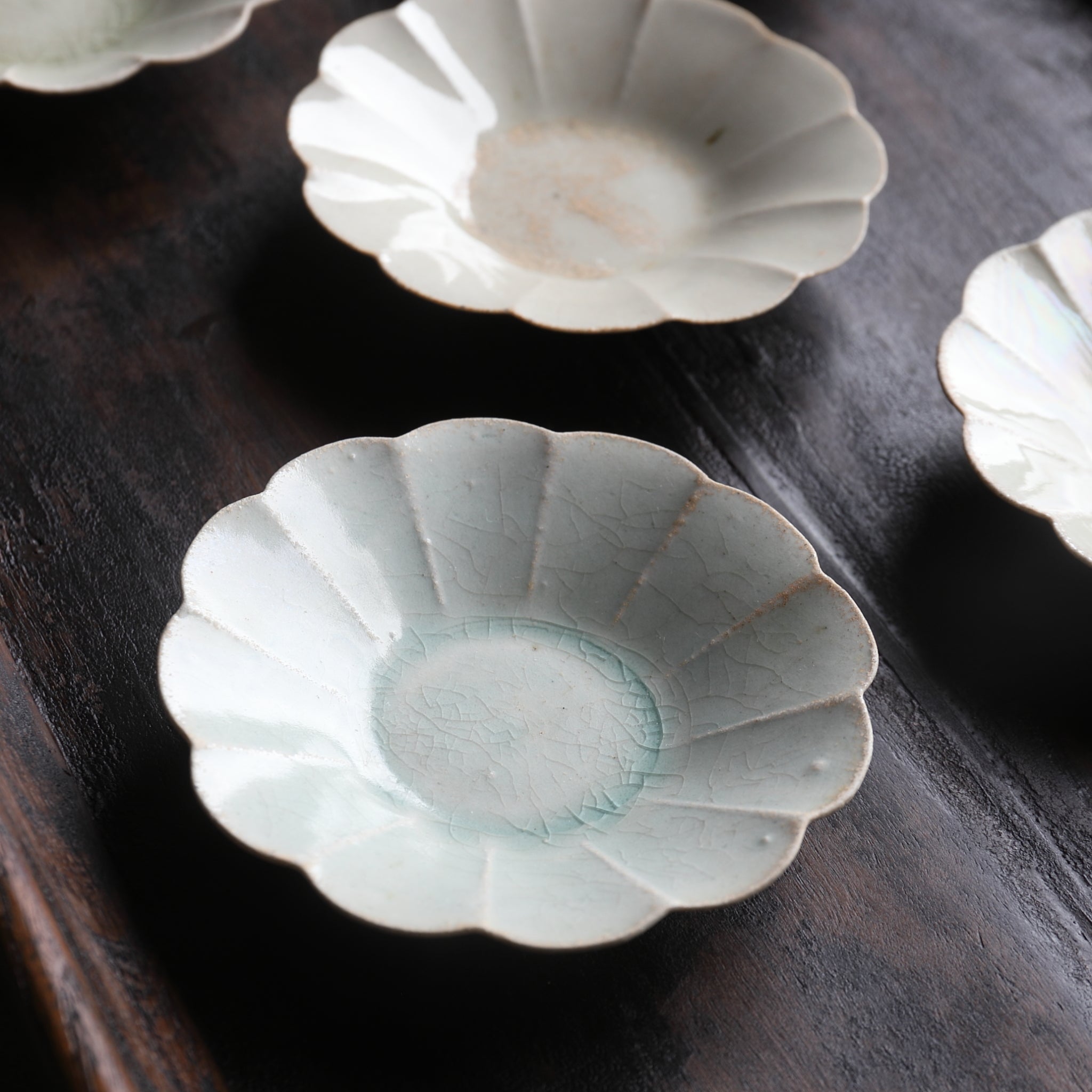 Song Dynasty Blue and White Flower Plates, Set of 5, Song Dynasty/960-1279CE