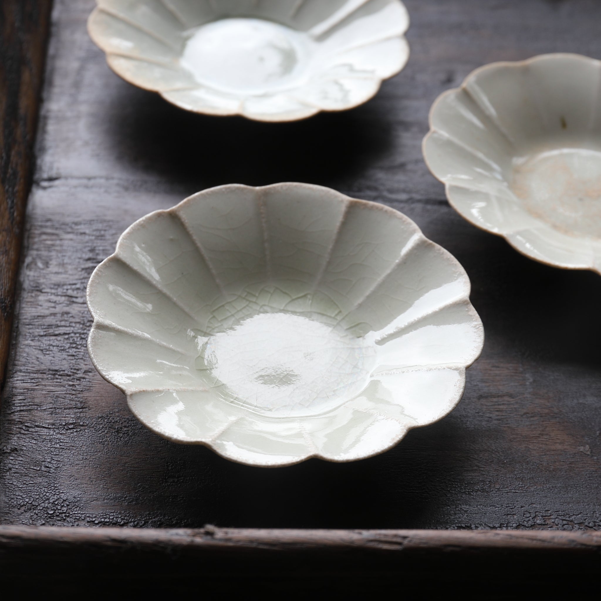 Song Dynasty Blue and White Flower Plates, Set of 5, Song Dynasty/960-1279CE