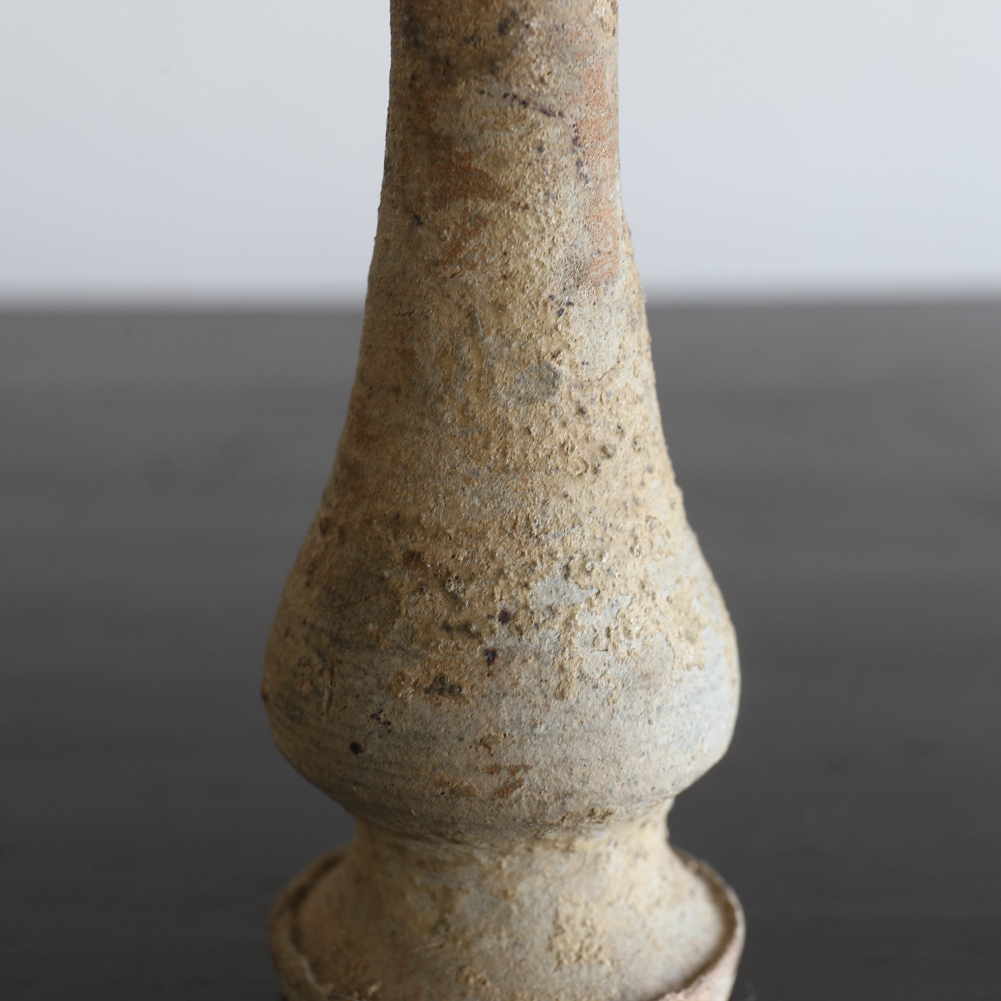 Kamakura Period Seto Ware Buddhist Flower Vase with Wooden Stand (1185-1333CE)