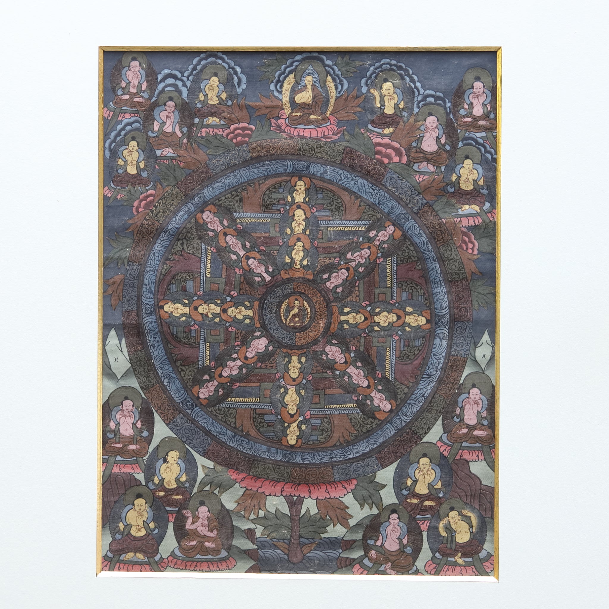 17th Century Tibetan Buddhist Art Mandala Thangka (Buddhist Painting), 16th-19th Century