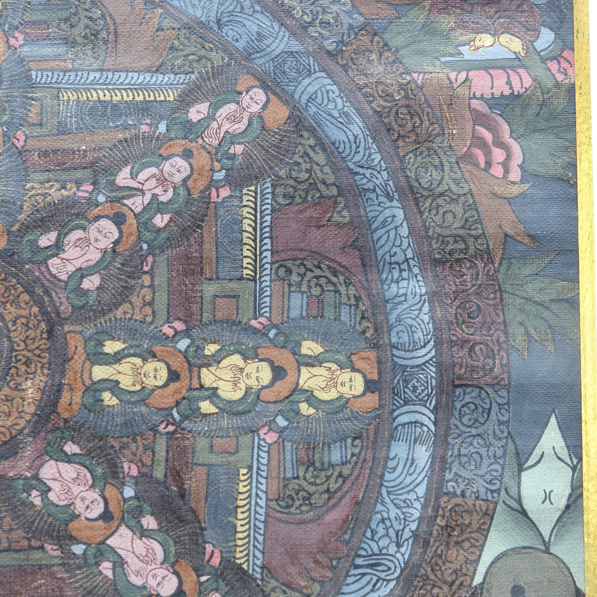 17th Century Tibetan Buddhist Art Mandala Thangka (Buddhist Painting), 16th-19th Century