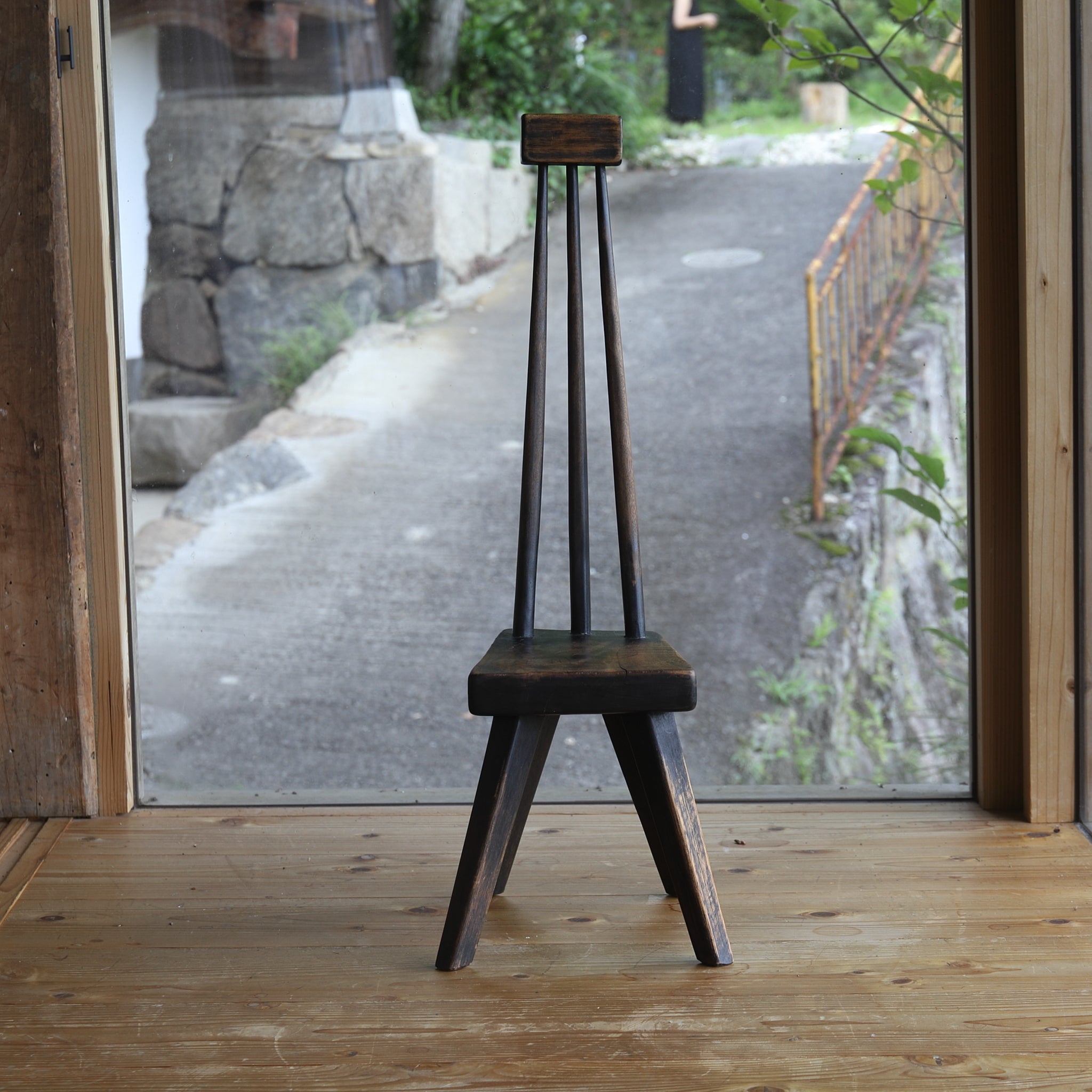 Antique Wooden Small Chair Flower Stand, 16th-19th century