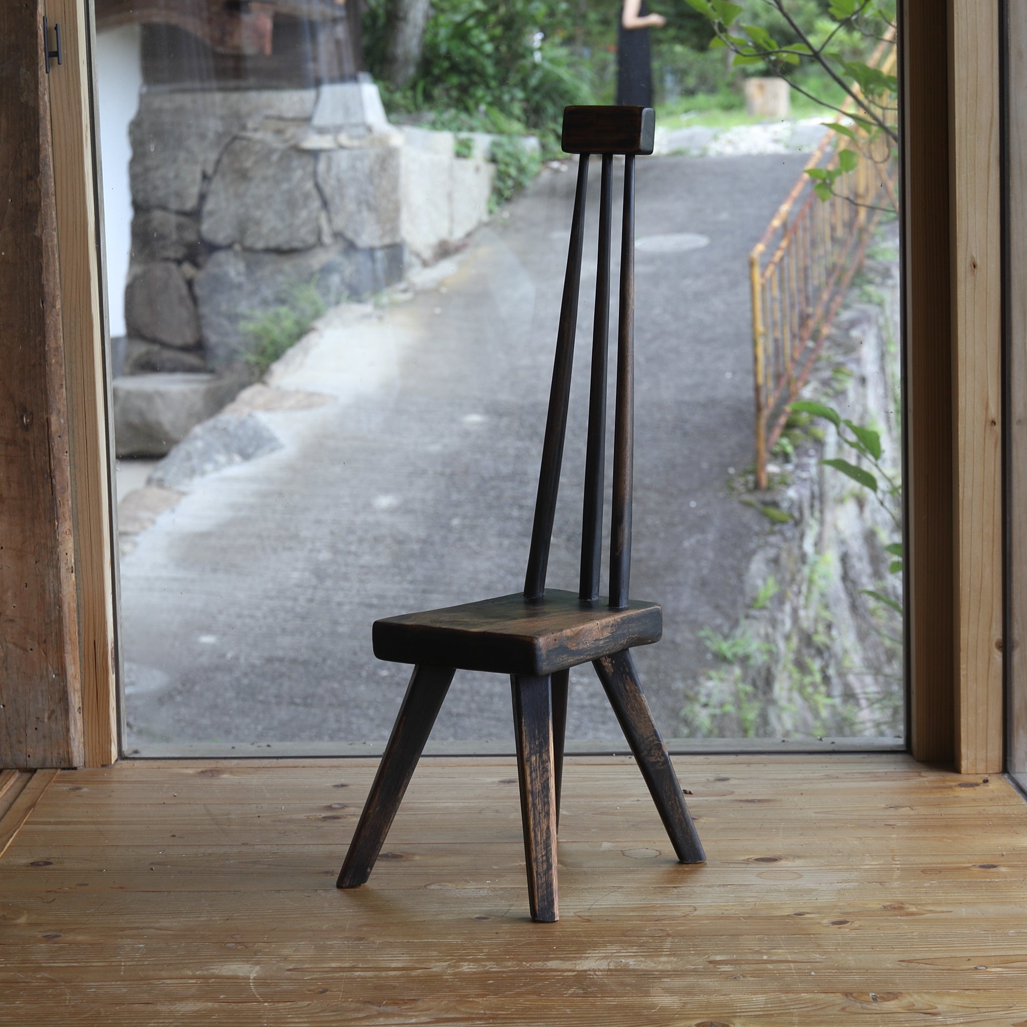 Antique Wooden Small Chair Flower Stand, 16th-19th century