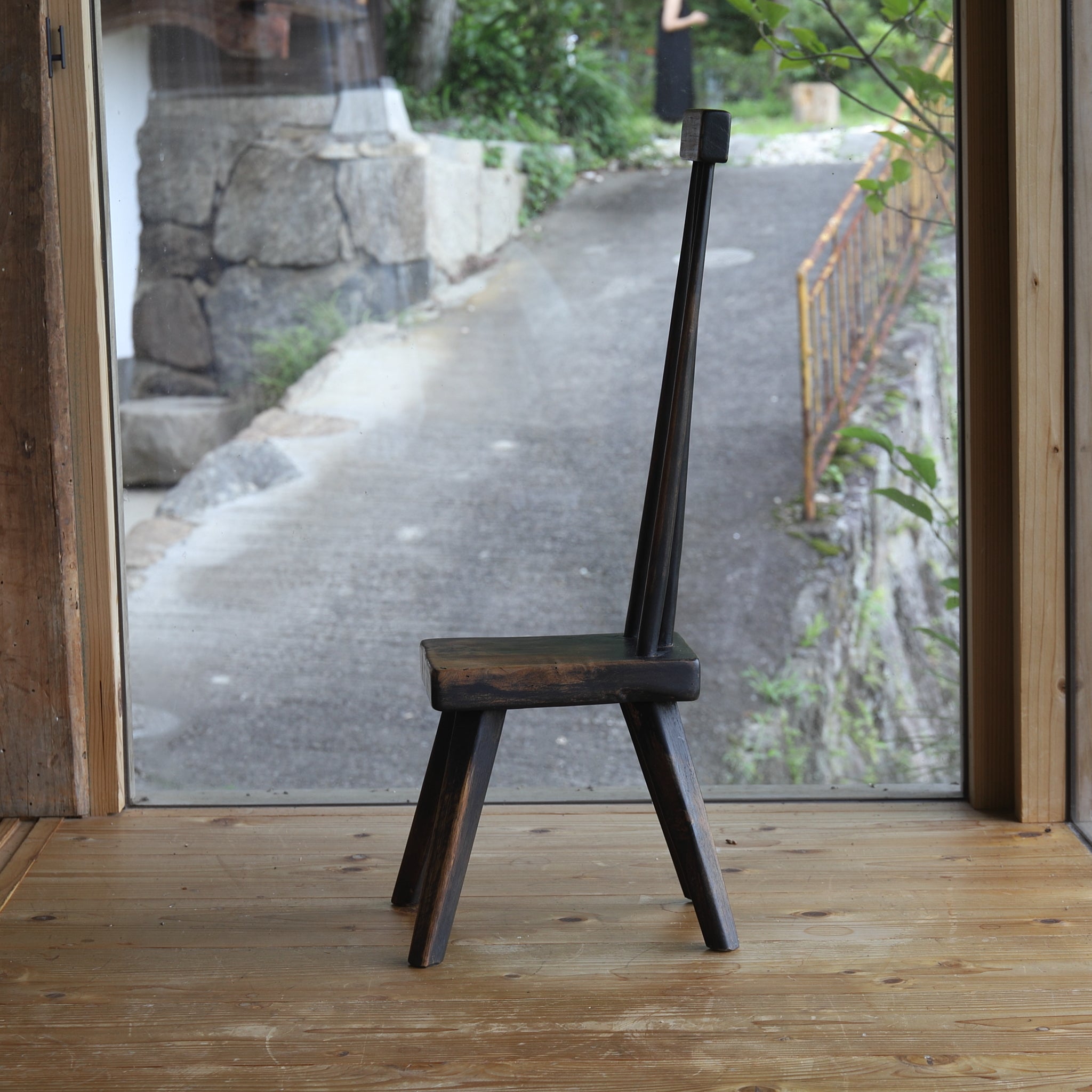 Antique Wooden Small Chair Flower Stand, 16th-19th century