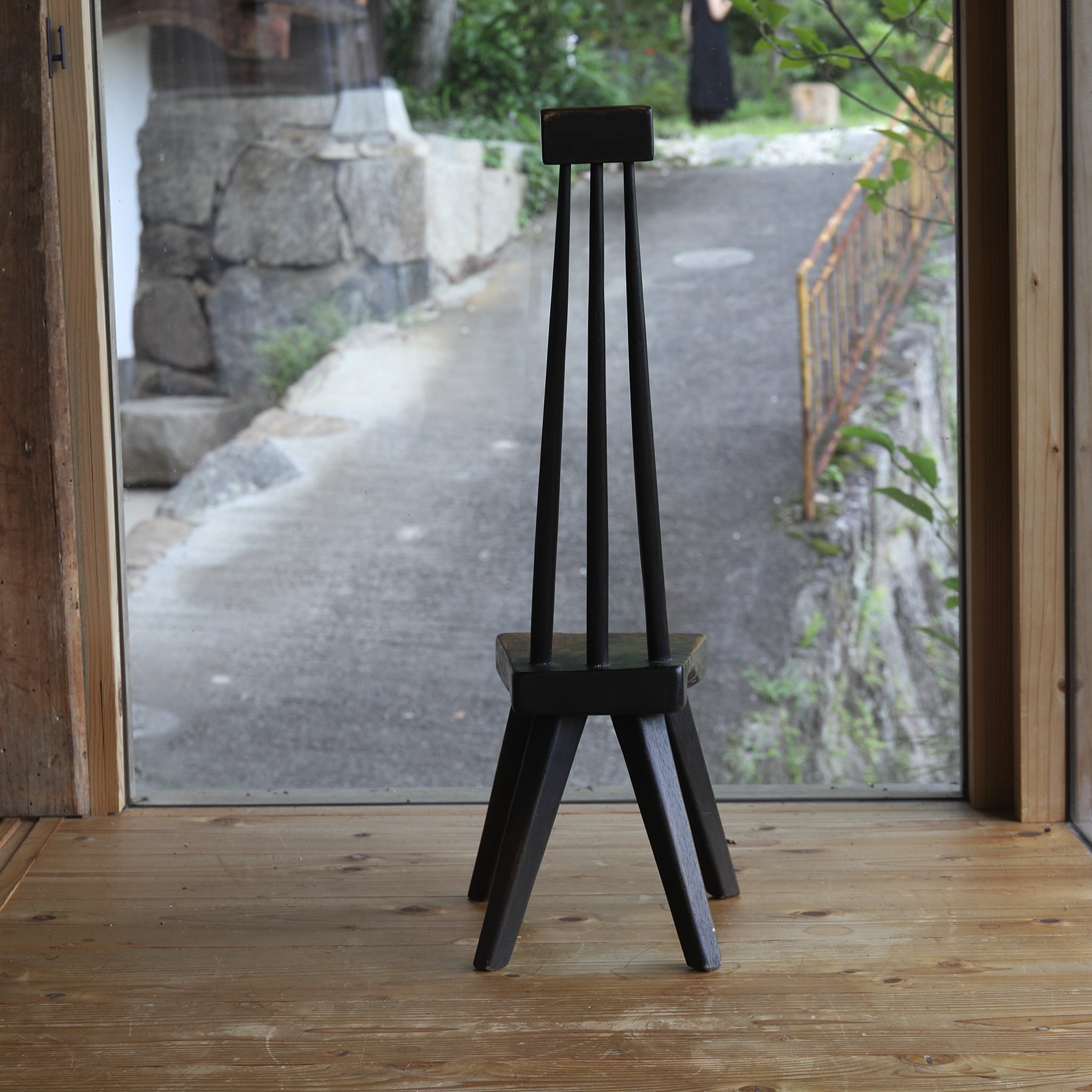 Antique Wooden Small Chair Flower Stand, 16th-19th century