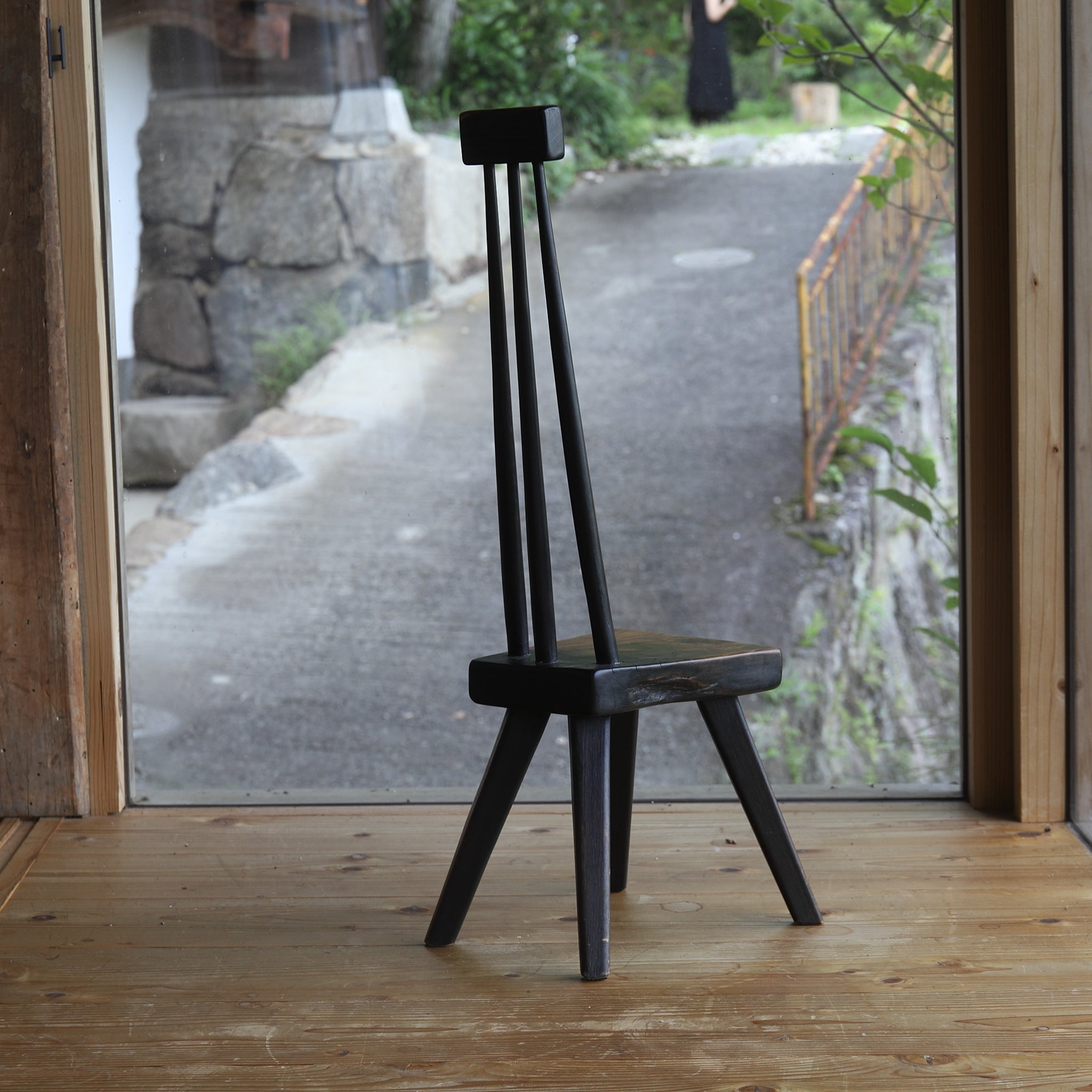 Antique Wooden Small Chair Flower Stand, 16th-19th century