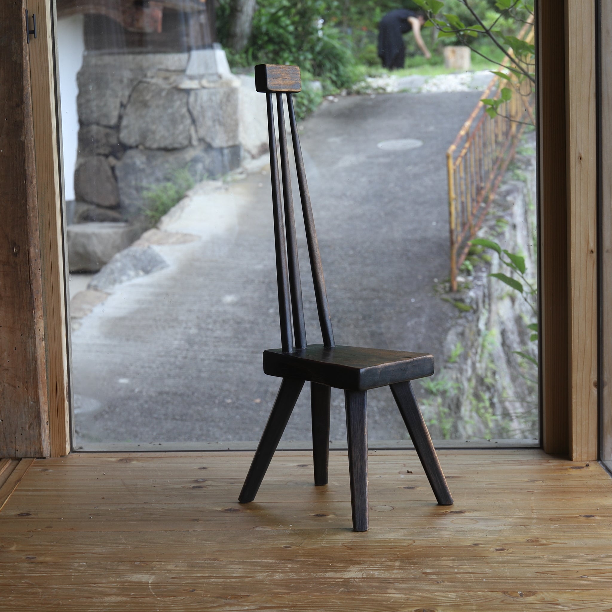 Antique Wooden Small Chair Flower Stand, 16th-19th century