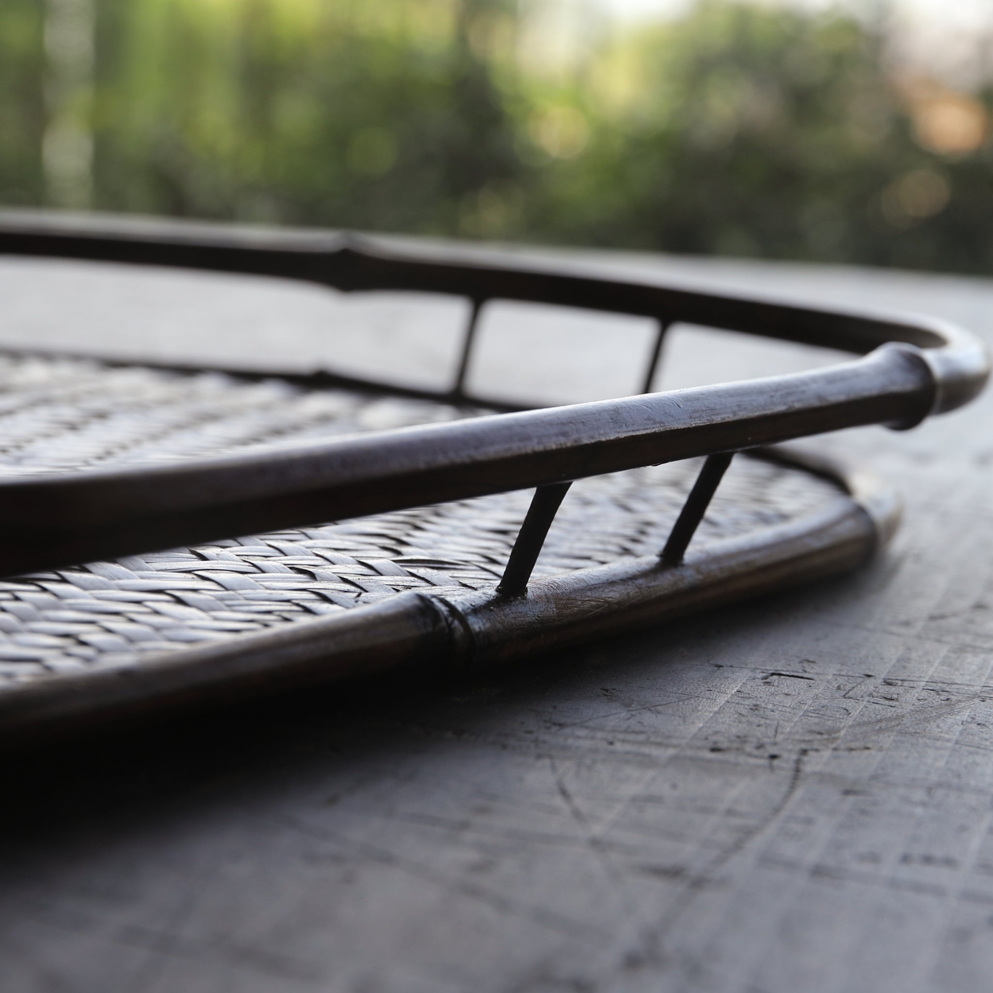 Antique Bamboo Tea Brewing Tray with Wooden Box, Edo Period (1603-1867CE)