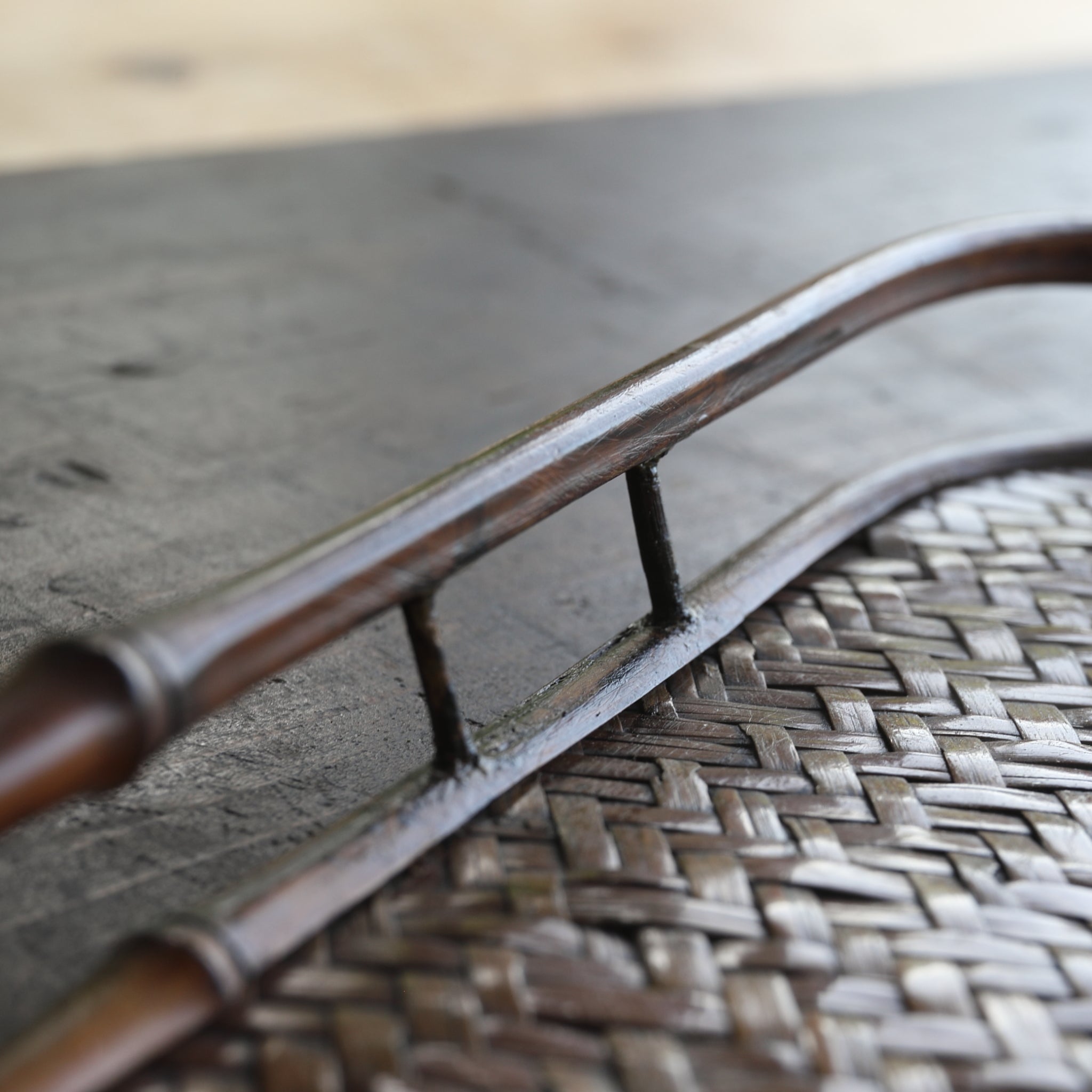 Antique Bamboo Tea Brewing Tray with Wooden Box, Edo Period (1603-1867CE)