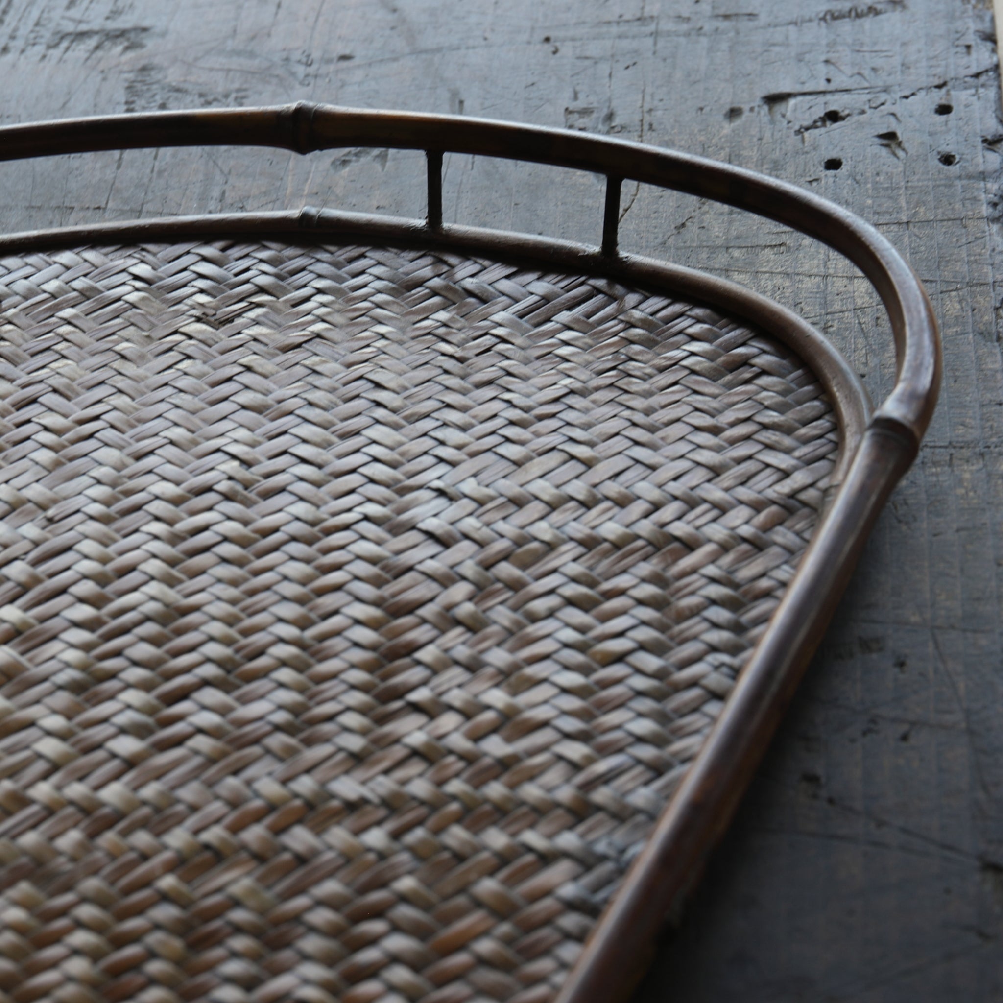 Antique Bamboo Tea Brewing Tray with Wooden Box, Edo Period (1603-1867CE)