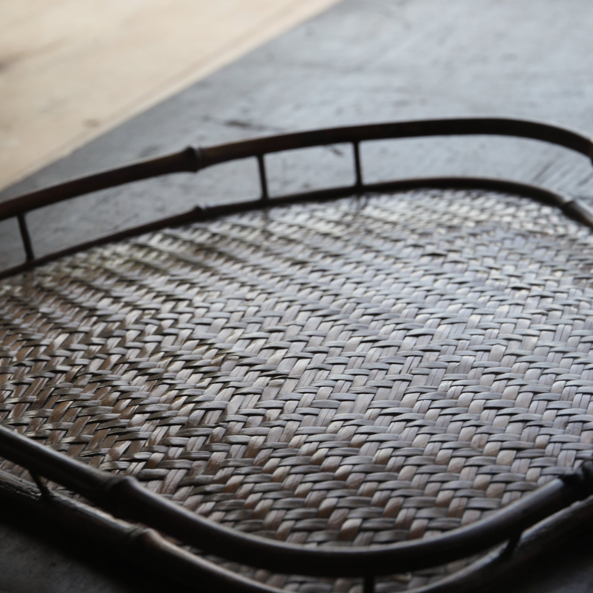 Antique Bamboo Tea Brewing Tray with Wooden Box, Edo Period (1603-1867CE)