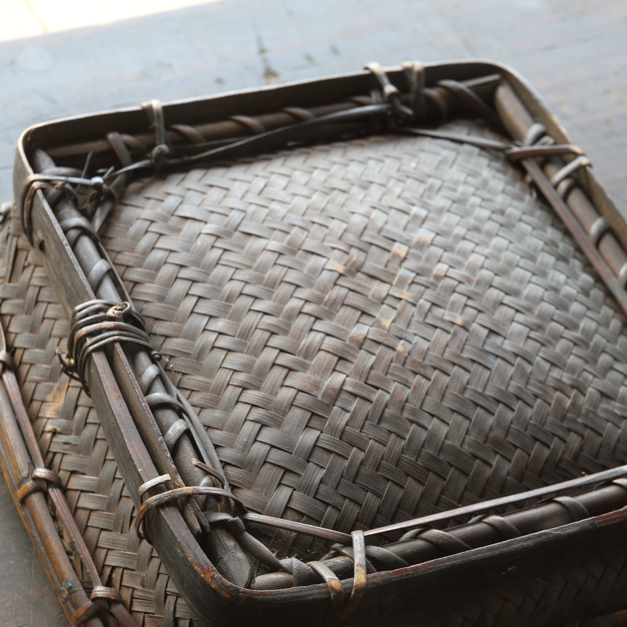 Antique Bamboo Woven Tray, Edo Period (1603-1867CE)