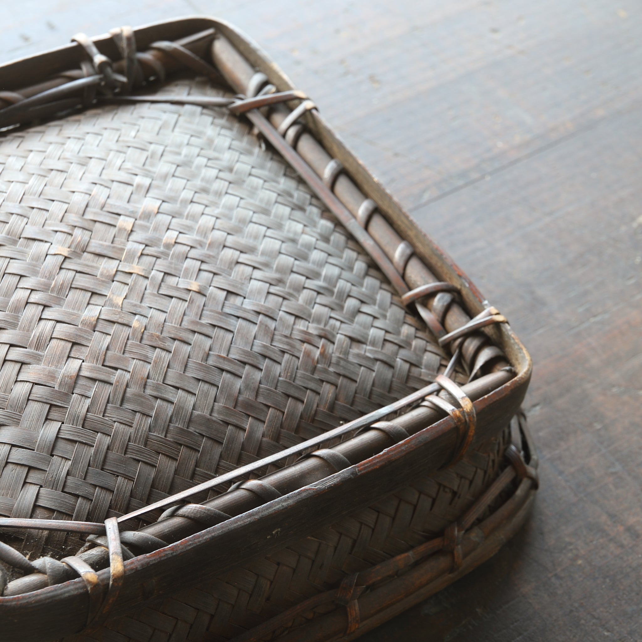 Antique Bamboo Woven Tray, Edo Period (1603-1867CE)