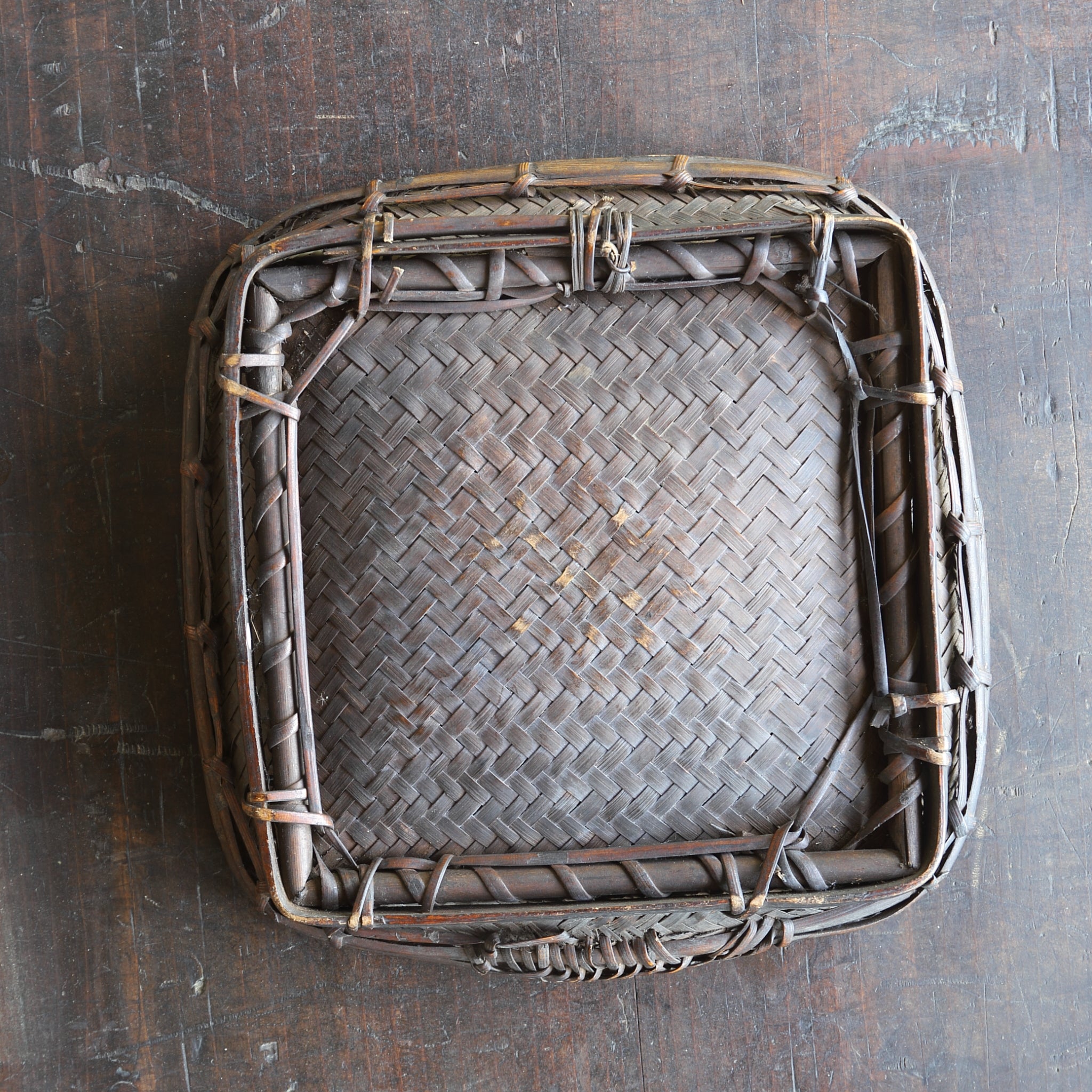 Antique Bamboo Woven Tray, Edo Period (1603-1867CE)